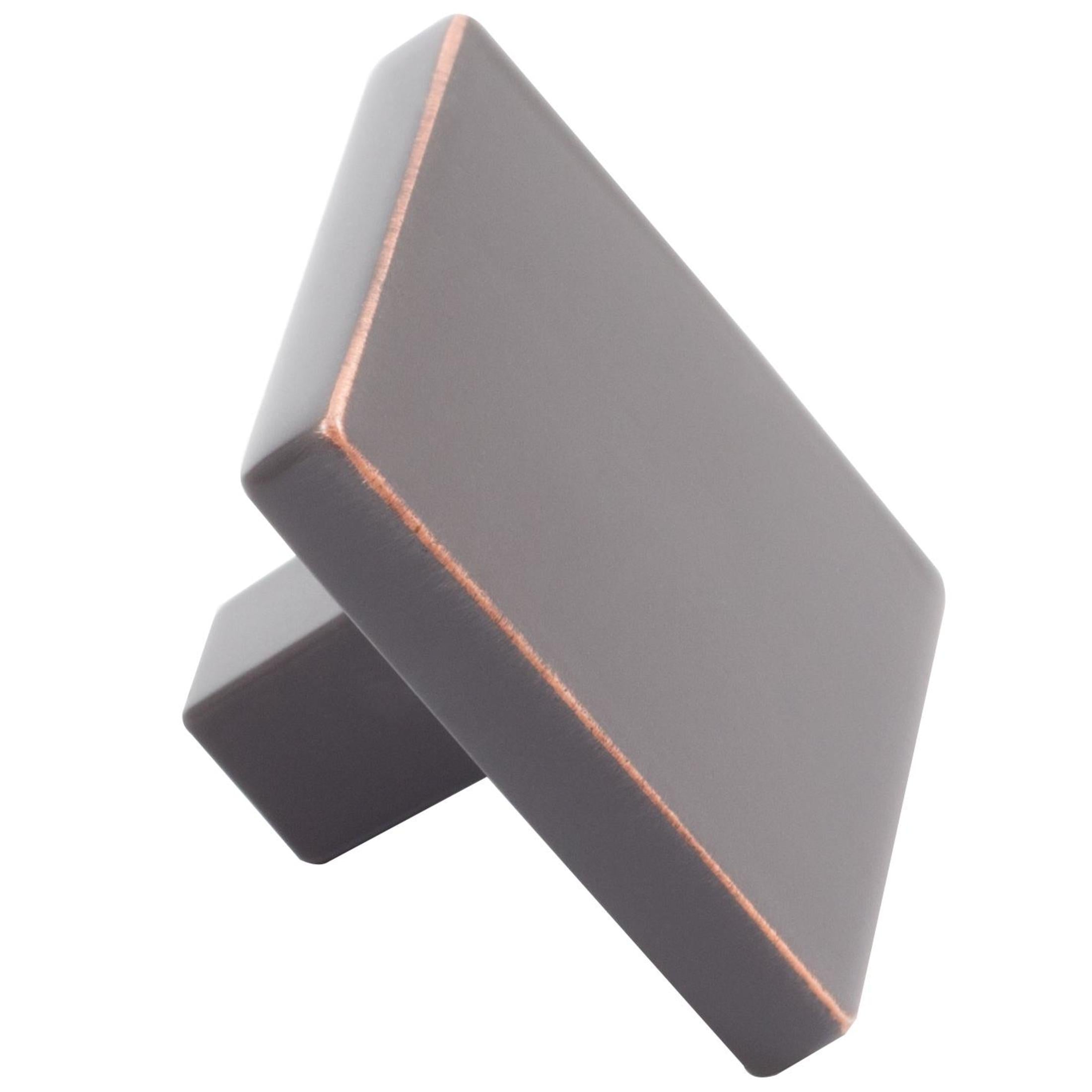 Contemporary Square Cabinet Knob, 1-1/2 Inches, Zinc Base Material