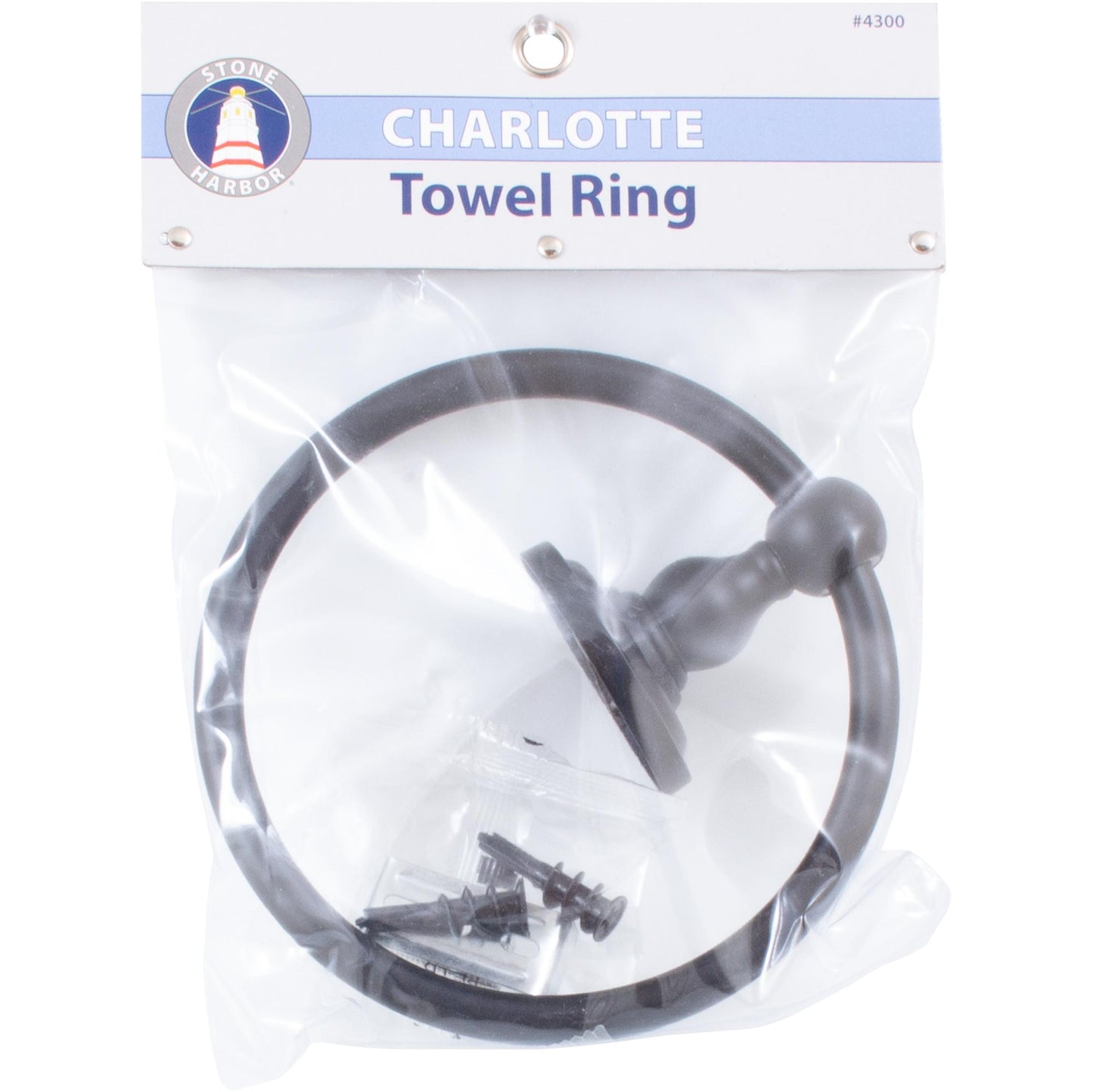 Stone Harbor Hardware Charlotte Towel Ring, Matte Black