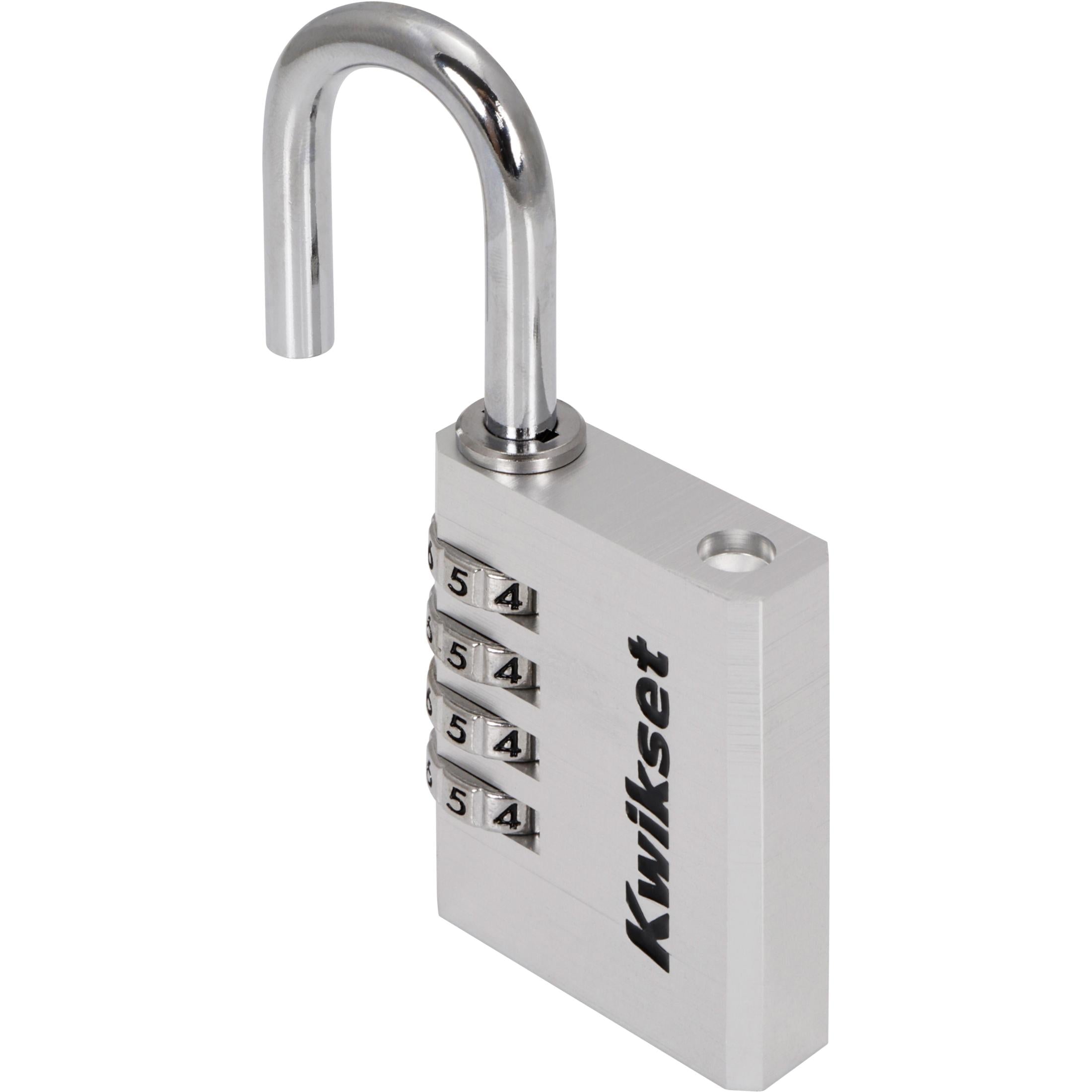 Kwikset 1-1/2" Aluminum Combination Padlock with 1-3/16" Shackle, Silver