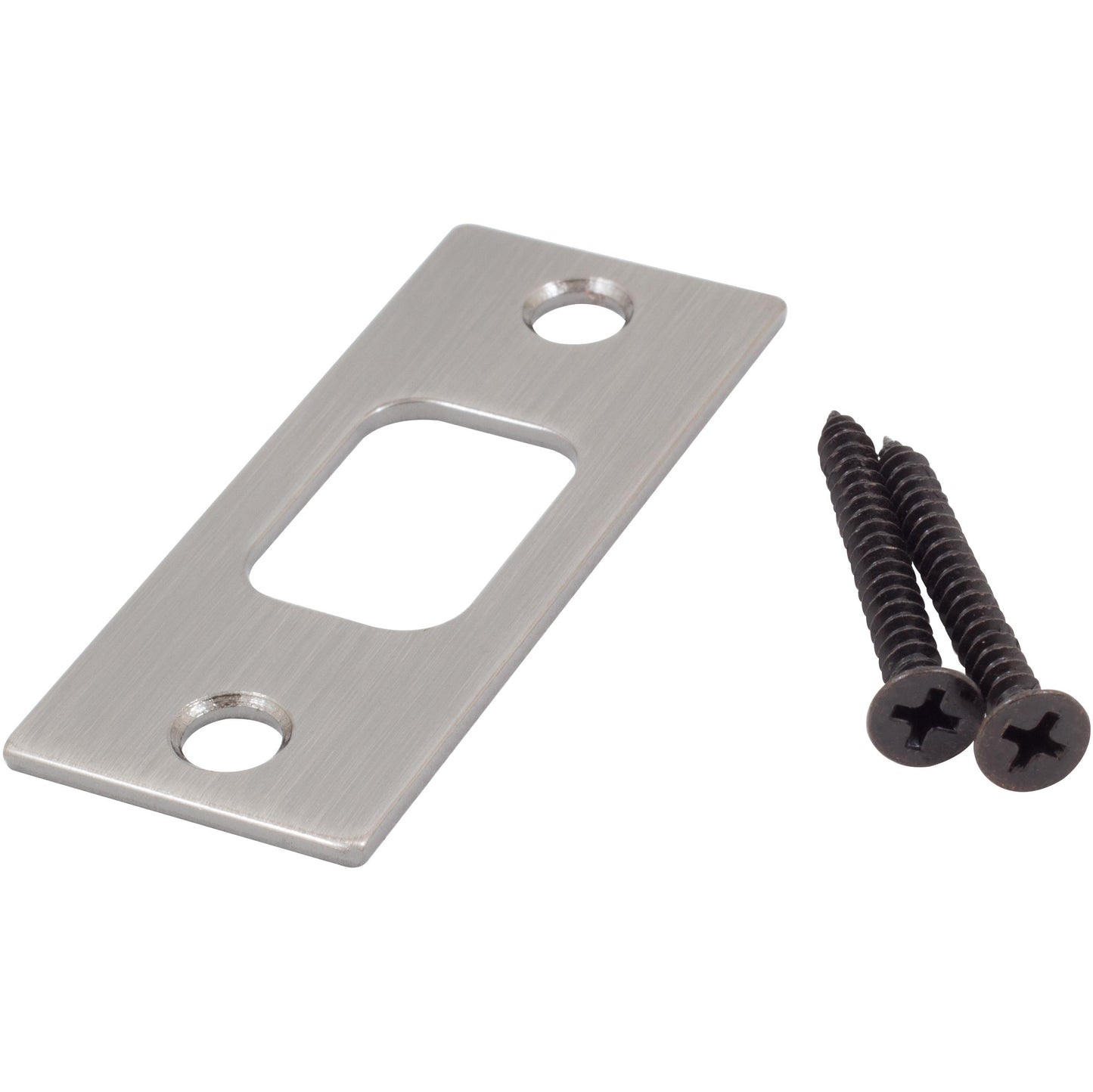 Stone Harbor Hardware Square Corner Deadbolt Strike Plate, 1-1/8" x 2-3/4", 2-1/8" Center-to-Center, Antique Nickel