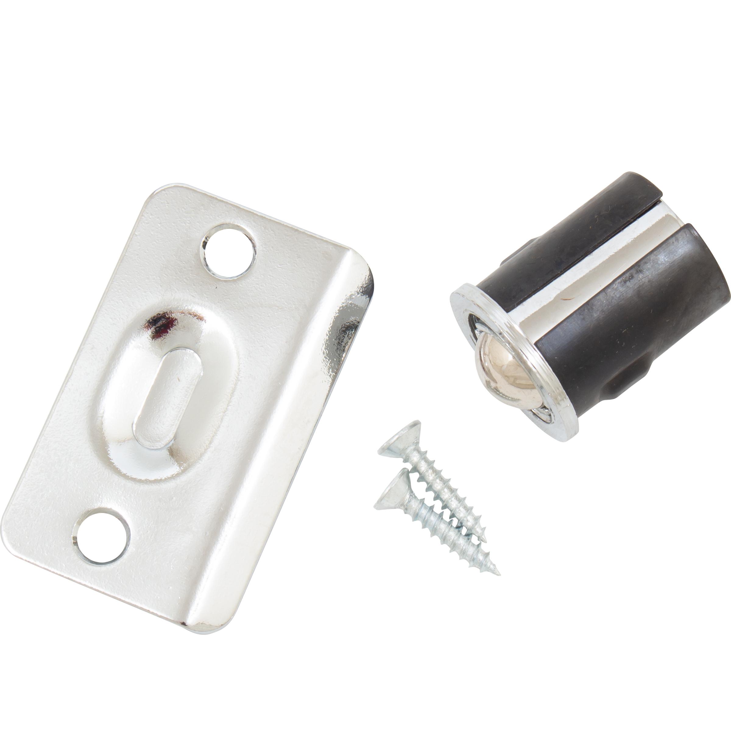 Stone Harbor Hardware Die-Cast Drive-In Ball Catch, 1" Diameter, Polished Chrome