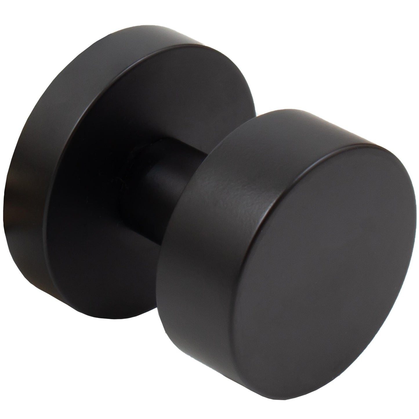 Stone Harbor Hardware Bonn Door Knob with Round Rosette, Passage (Hall/Closet) Latch, Matte Black