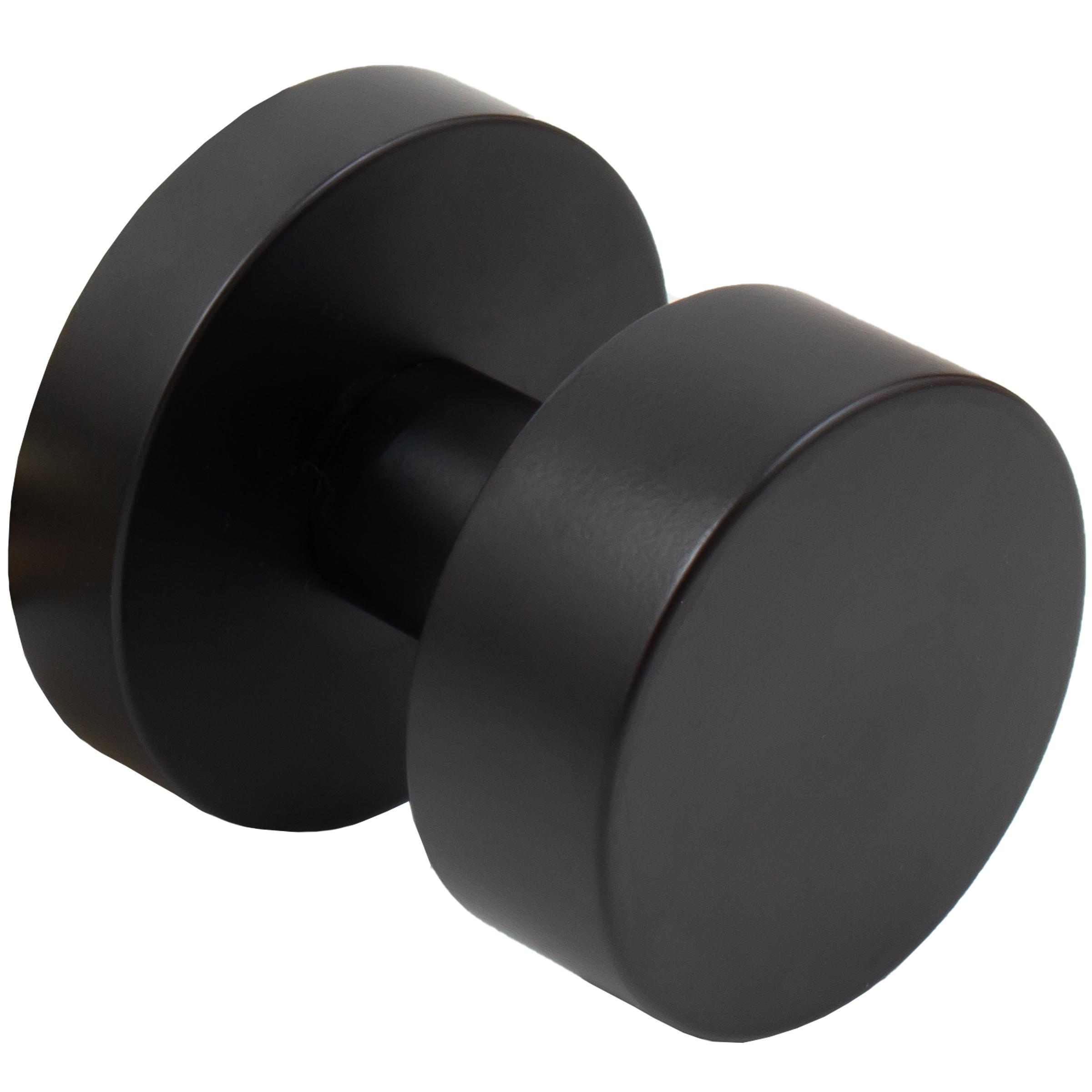 Stone Harbor Hardware Bonn Door Knob with Round Rosette, Passage (Hall/Closet) Latch, Matte Black