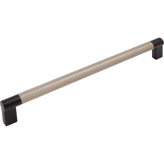 Stone Harbor Hardware Urban Cabinet Pull, 224 Millimeters, Satin Nickel with Matte Black Ends