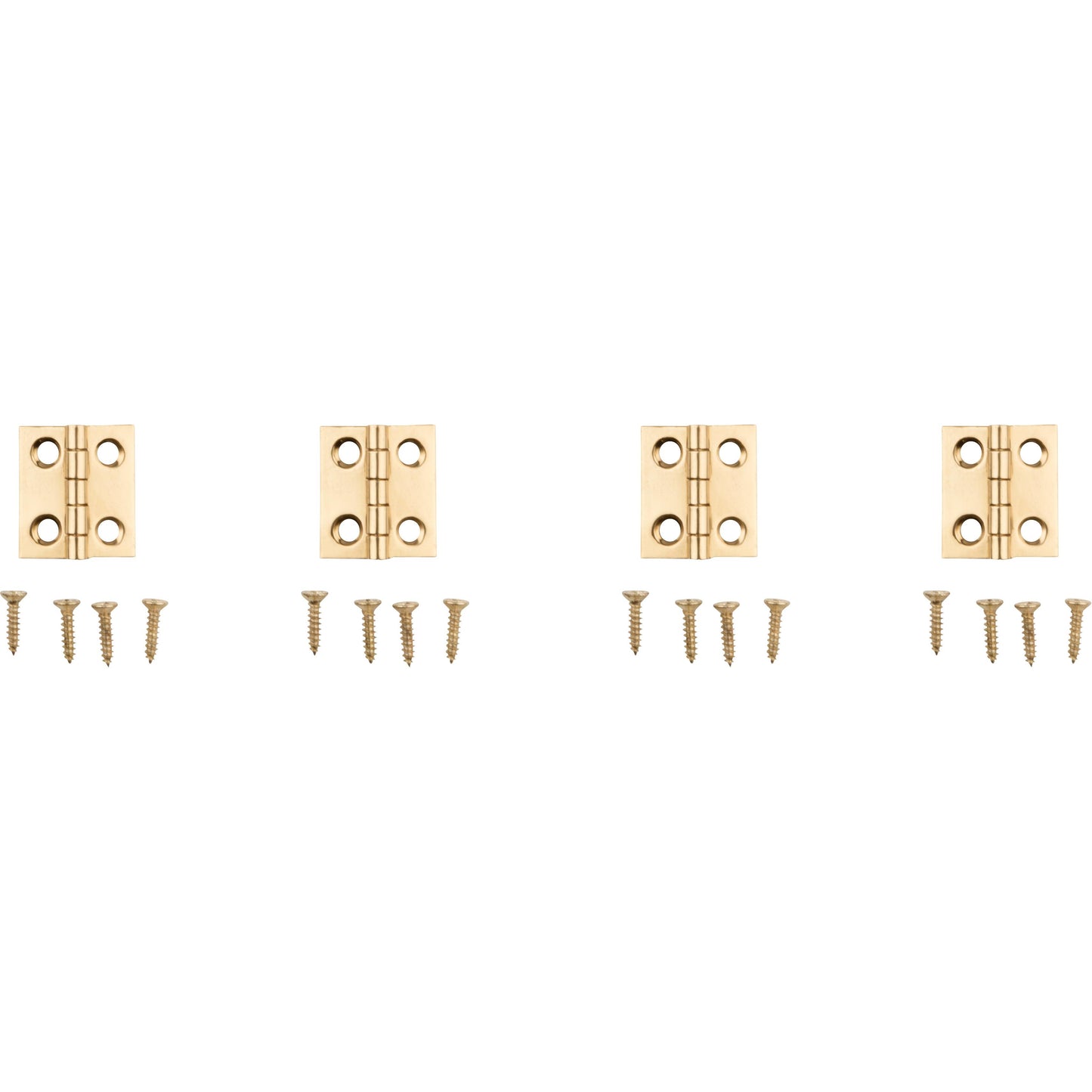 V1801 3/4" x 11/16" Hinge 4/pk - Polished Brass