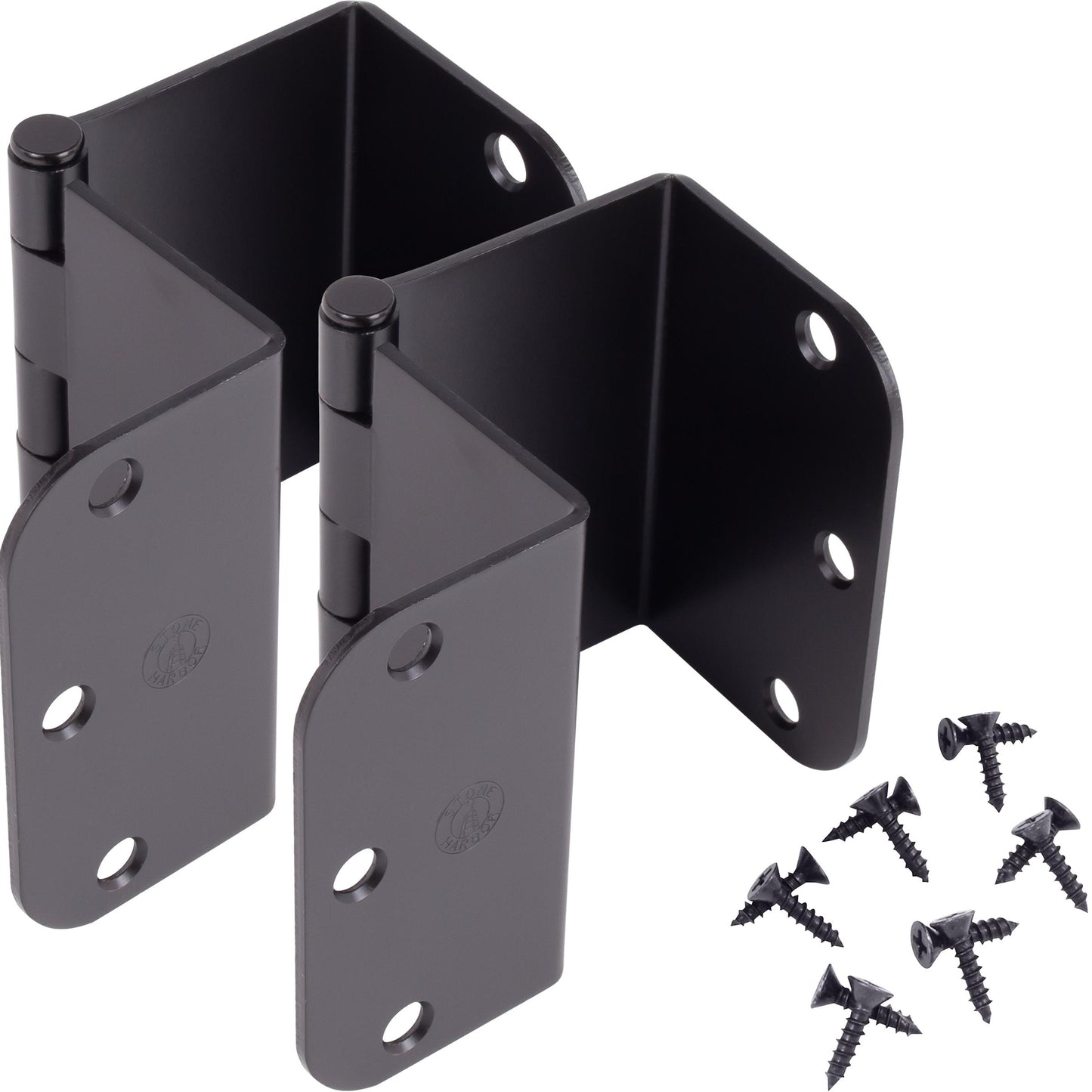 Stone Harbor Hardware Swing Clear Offset Hinge, 3-1/2 Inches, 5/8" Radius Corner, Fits Doors 1-3/8" to 1-3/4" Thick, 2-Pack, Oil-Rubbed Bronze