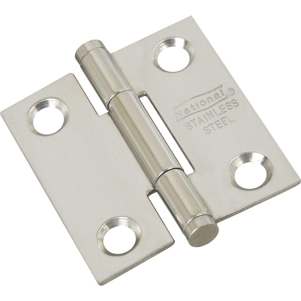 V514 1-1/2" SQR Standard Hinge 2/pk - Stainless Steel
