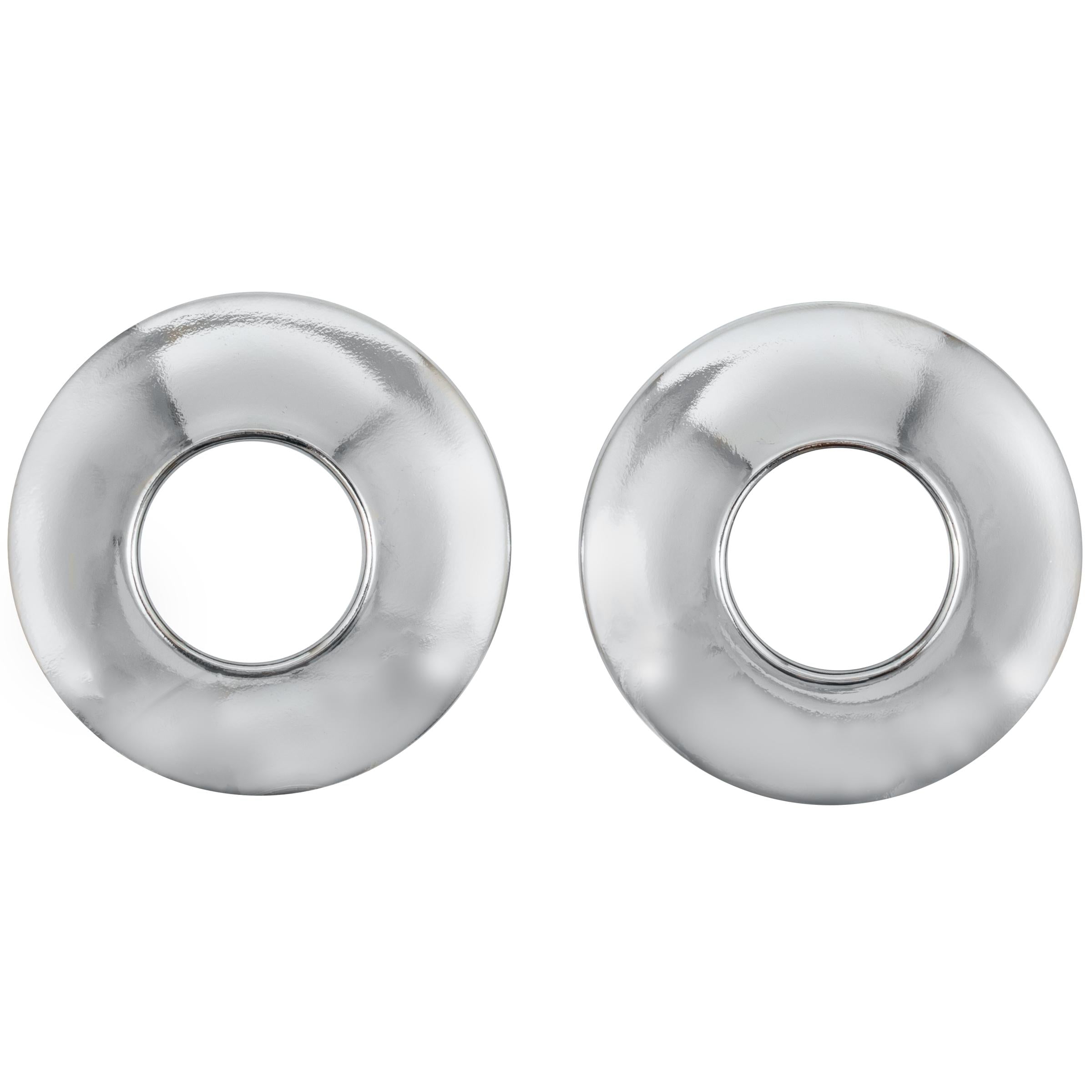 Stone Harbor Hardware Flanges for Straight Shower Rods, Concealed Screws, Polished Chrome