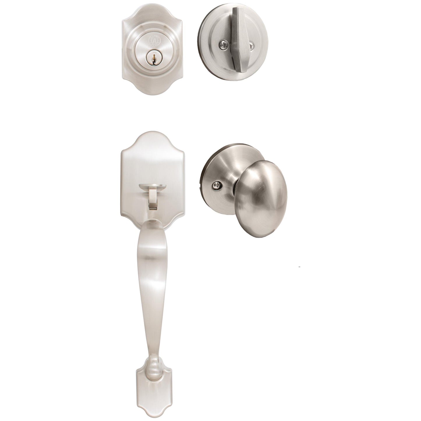 Stone Harbor Hardware Cedar Brook Handleset, Springhill Interior Trim, KW Keyway, Satin Nickel