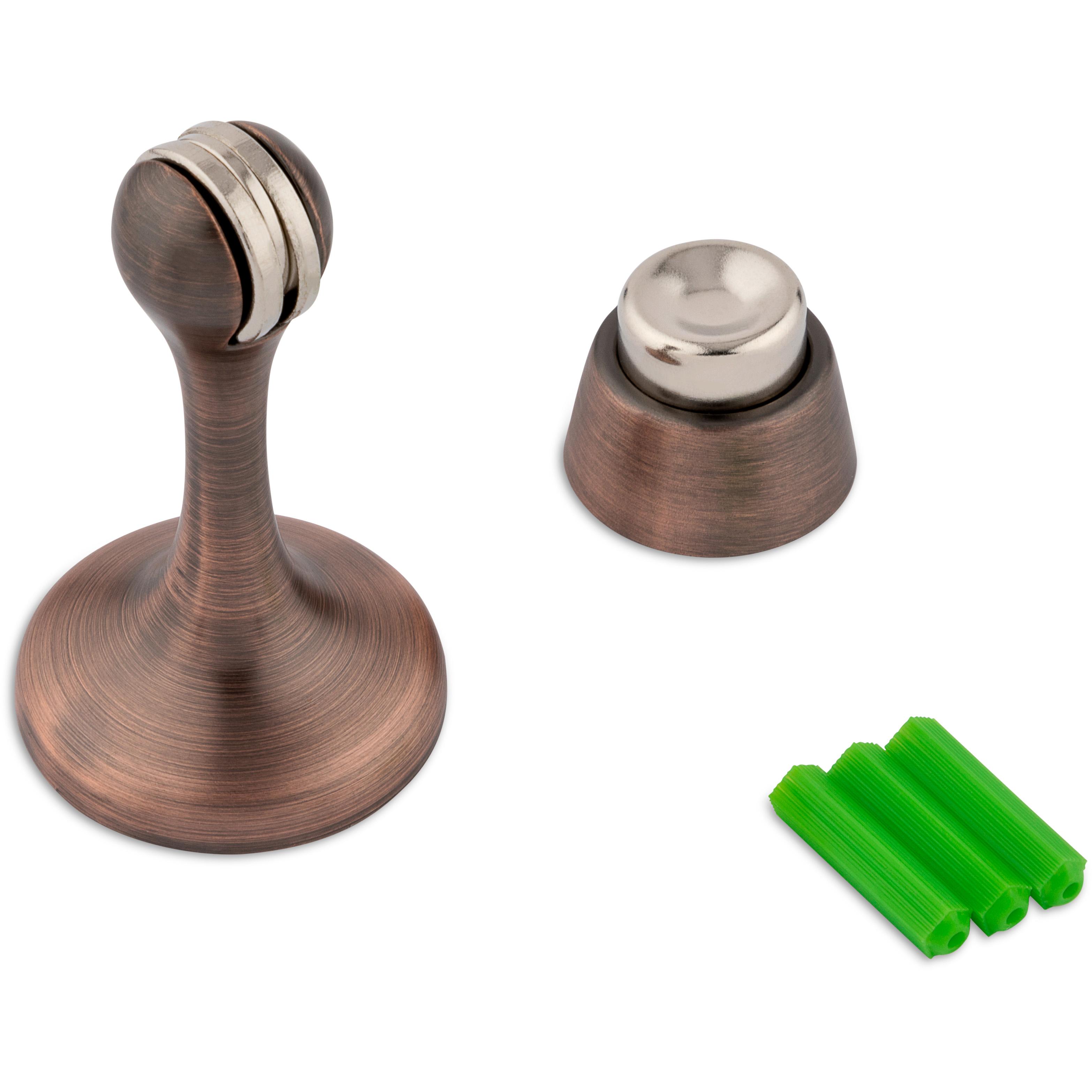 V244 3" Magnetic Rigid Door Stop with Catch - Antique Bronze