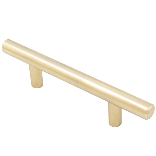 Stone Harbor Hardware Bar Cabinet Pull, 3 Inches (76 Millimeters), 136mm Overall Length, Satin Brass