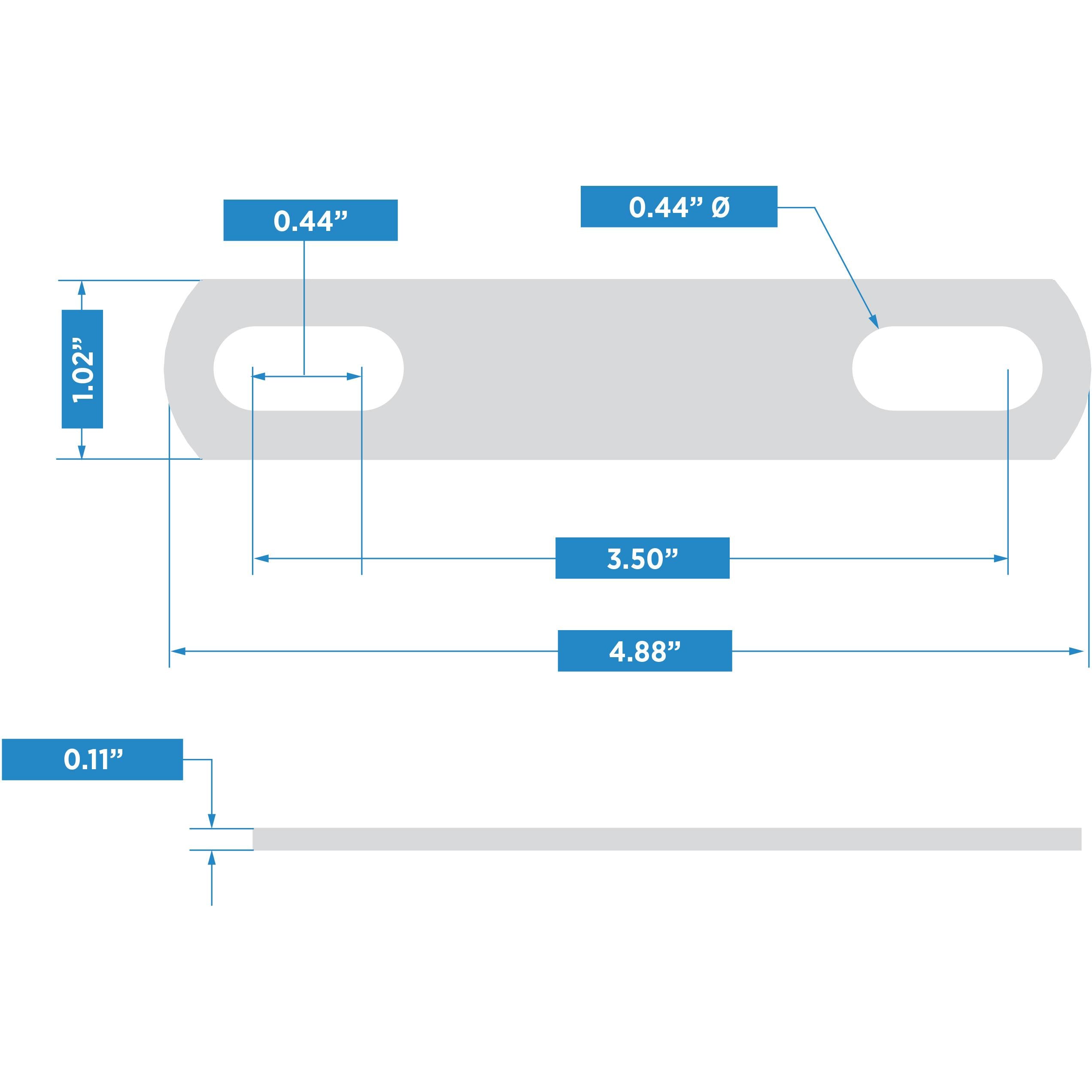 2191BC 3/8" x 3" U-Bolt Plate - Zinc Plated