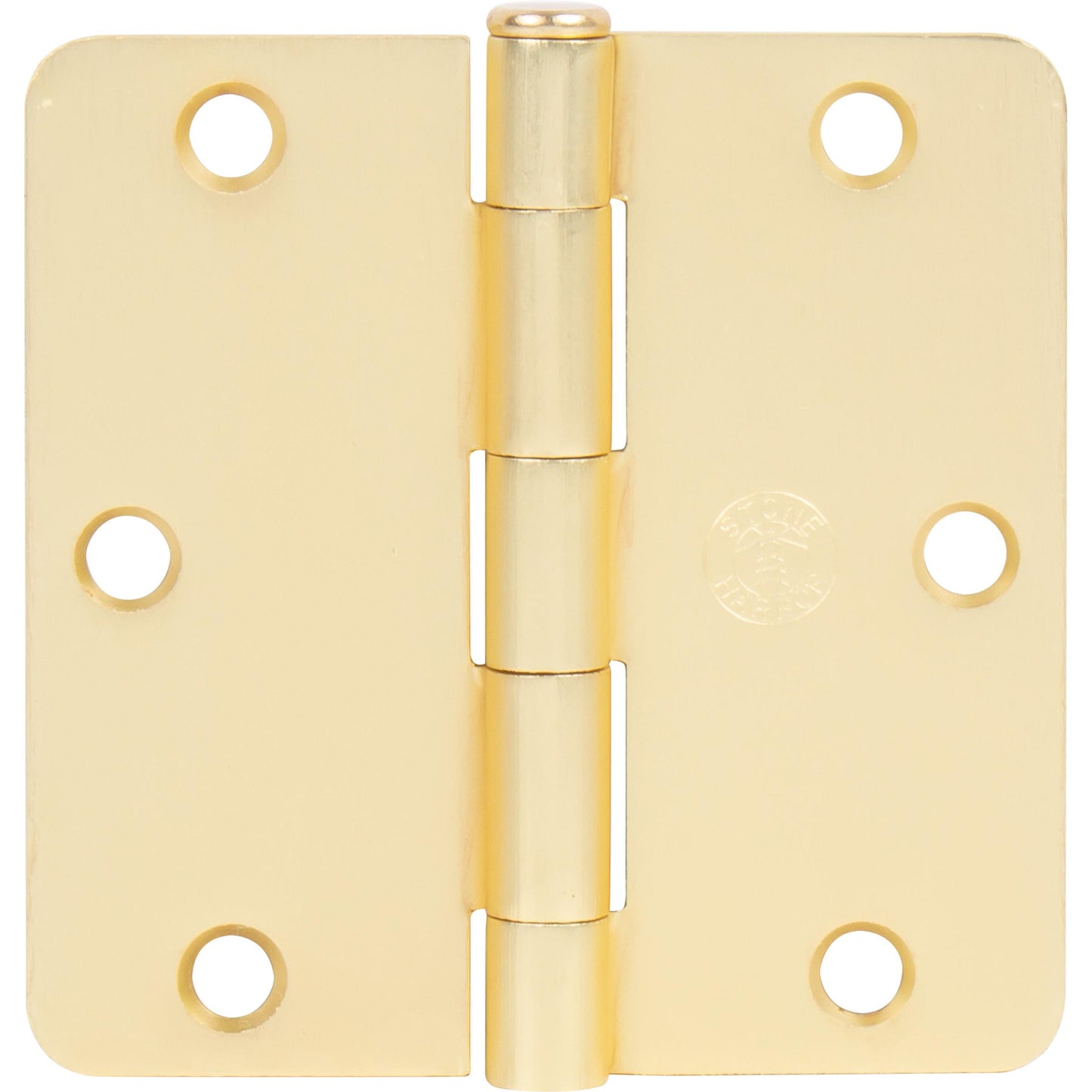 Stone Harbor Hardware 3-1/2" Door Hinges, 1/4" Radius Corner, Satin Brass, 3-Pack