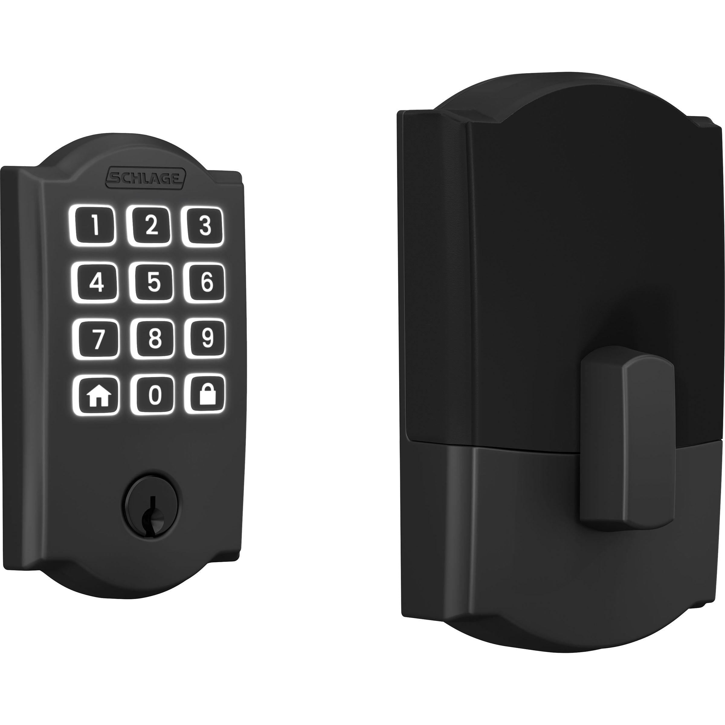 Schlage Arrive Smart WiFi Deadbolt with Camelot Trim in Matte Black