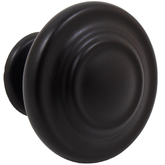 Stone Harbor Hardware Charlotte Cabinet Knob, 1-3/8 Inches, Matte Black