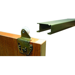 1166G482 2 Door Bypass Door Hardware Set with 47" Steel Track - Gold