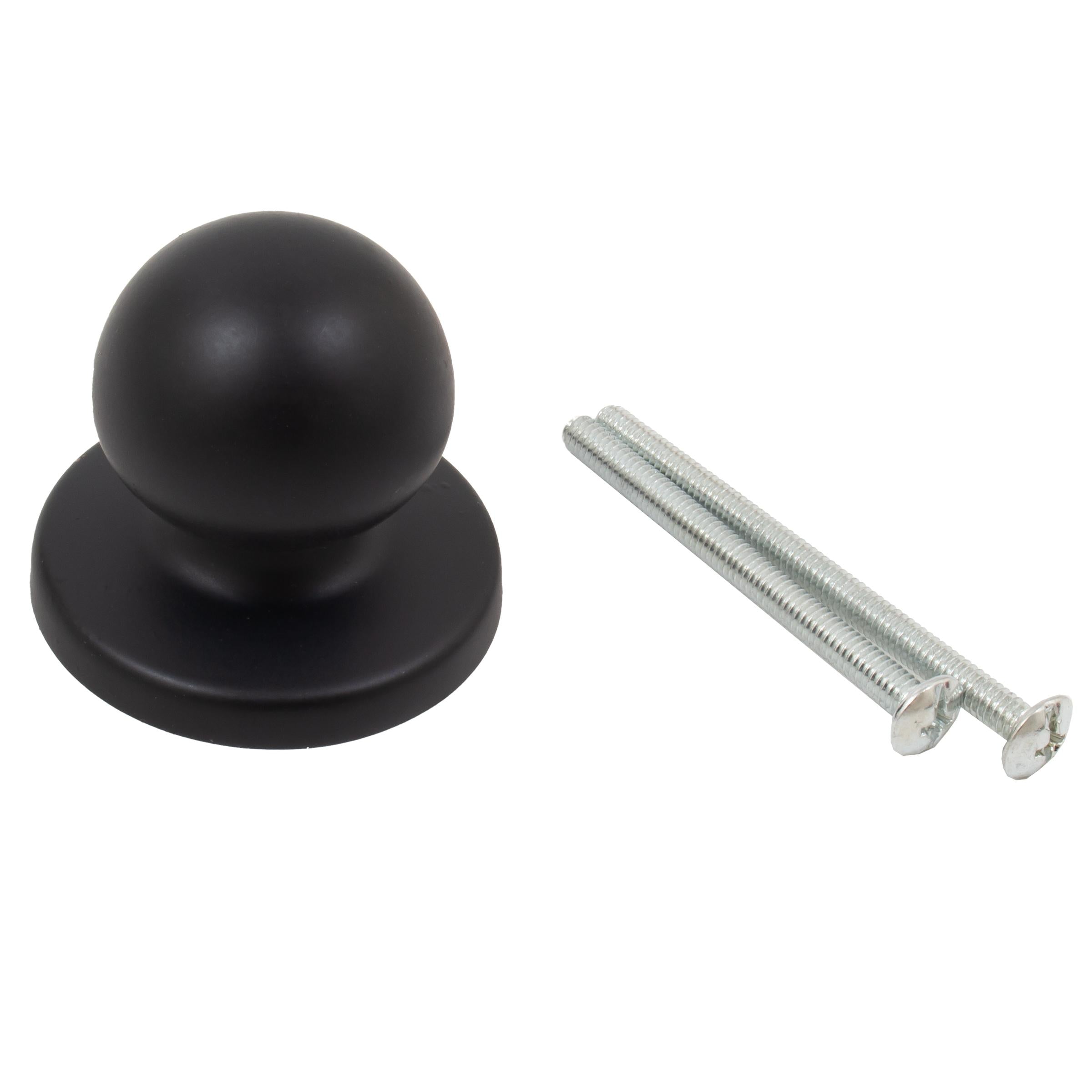 Stone Harbor Hardware Die-Cast Round Bi-Fold Door Knob, 1-1/4 Inches with 1-3/4" Backplate, Matte Black