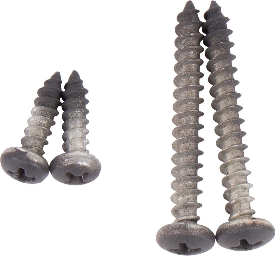 Stone Harbor Hardware Screws for Shelf Brackets, 4-Pack, 1-1/2" (2) and 1/2" (2) Screws, Matte Black