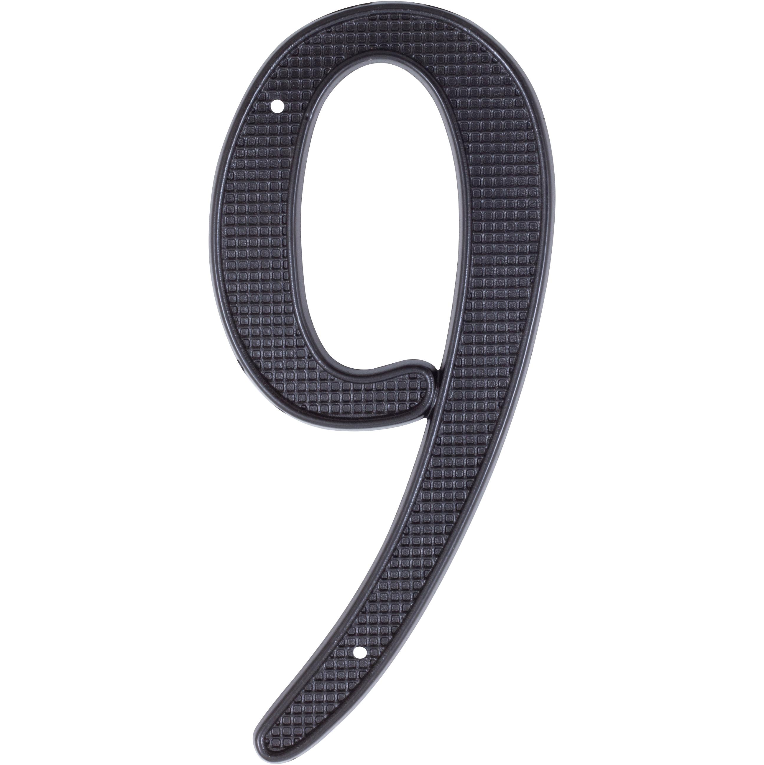 Stone Harbor Hardware Traditional House Number, #9, 4 Inches, Matte Black