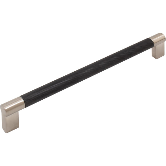 Stone Harbor Hardware Urban Cabinet Pull, 192 Millimeters, Matte Black with Satin Nickel Ends