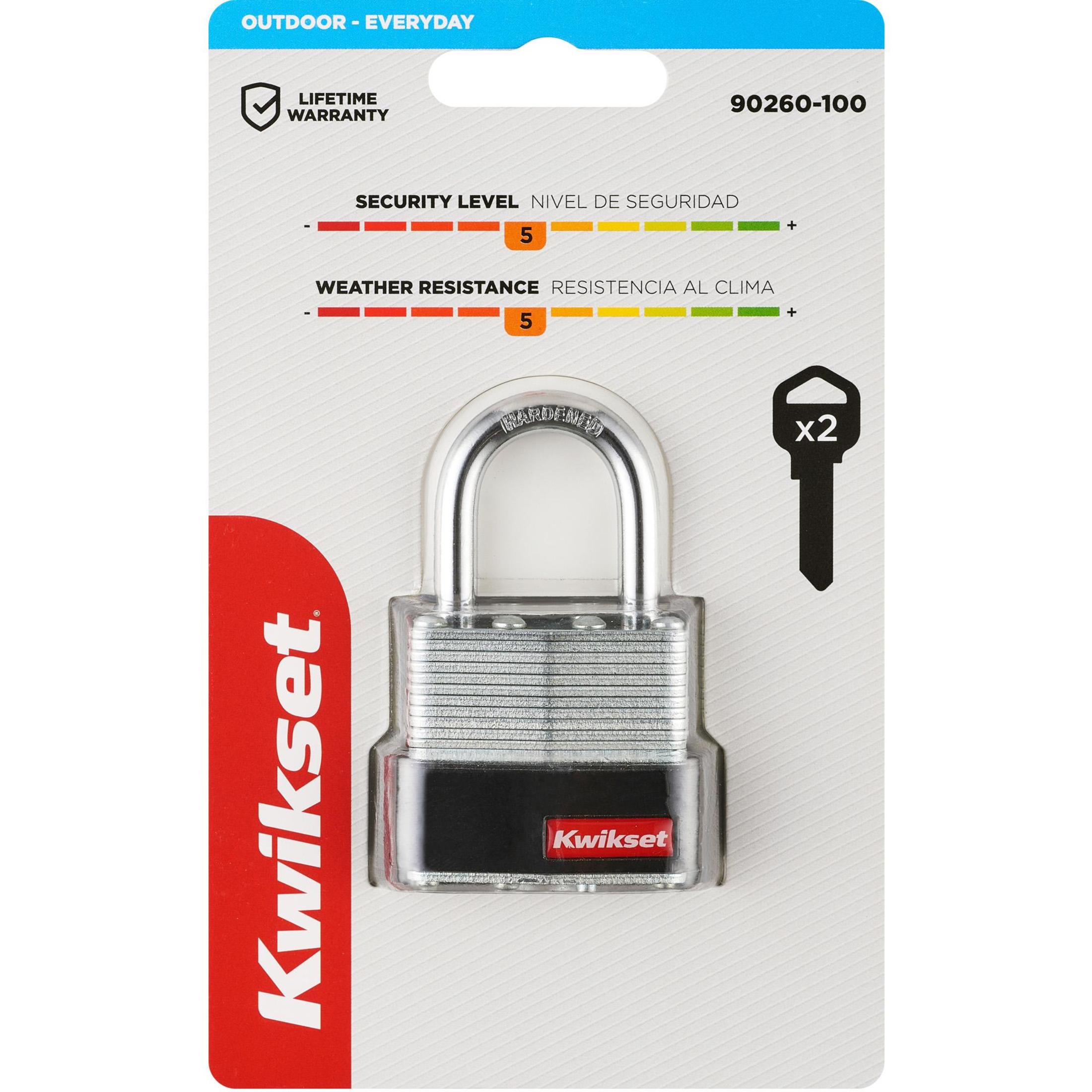 Kwikset 1-9/16" Laminated Padlock with 1" Shackle