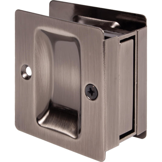 Stone Harbor Hardware Premium Square Pocket Door Lock, Passage Function, Antique Nickel