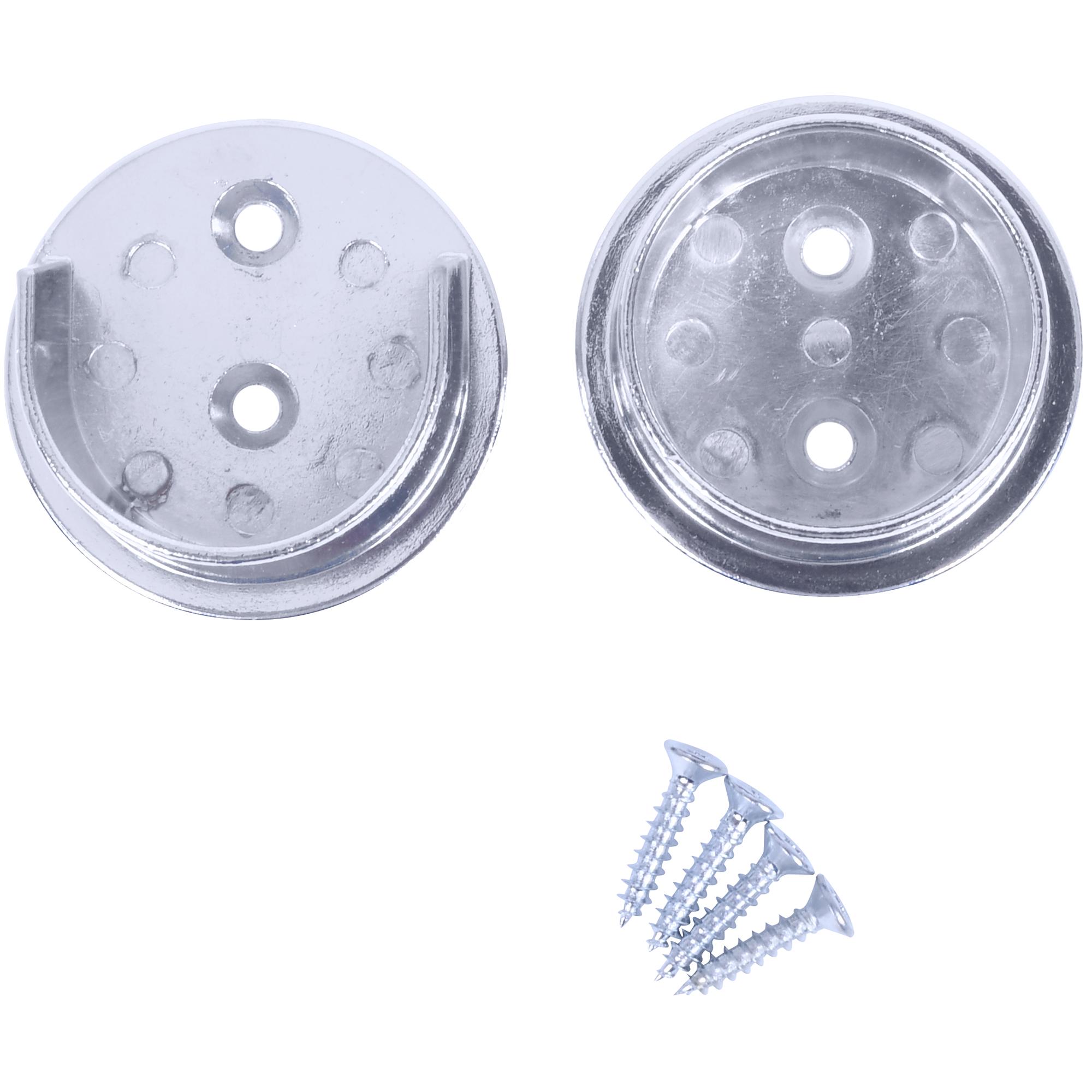 Stone Harbor Hardware Heavy-Duty Pole Sockets, 2 Holes, Polished Chrome