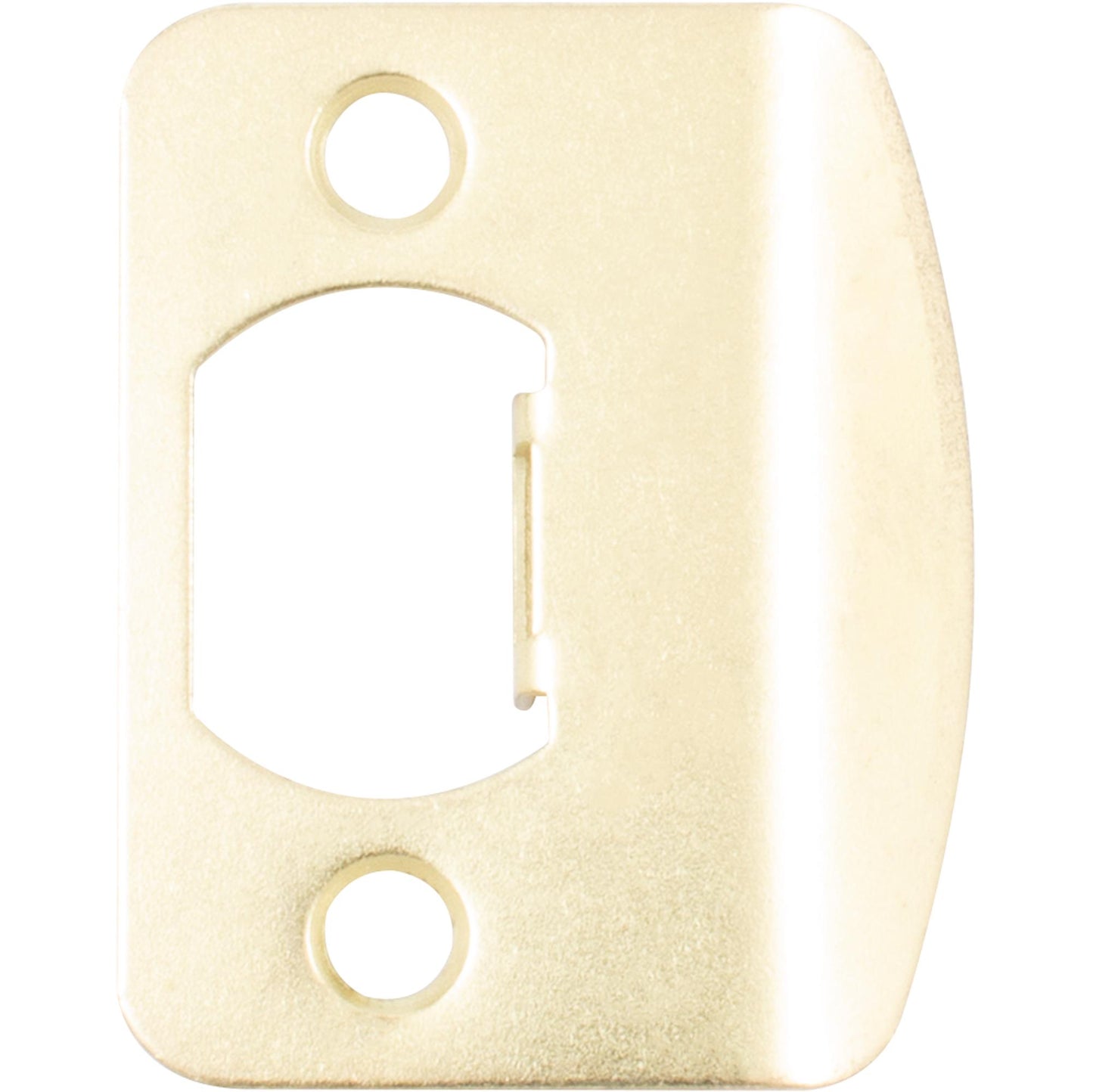 Stone Harbor Hardware Full Lip 1/4" Round Corner Strike Plate, 2-1/4 Inches, 1-5/8" Center-to-Center, Polished Brass