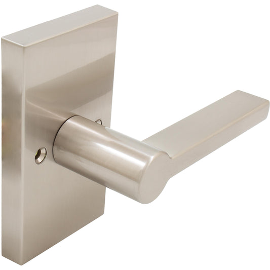 Stone Harbor Hardware Vienna Door Lever with Rectangular Rosette, Dummy (Non-Turning) Latch, Satin Nickel