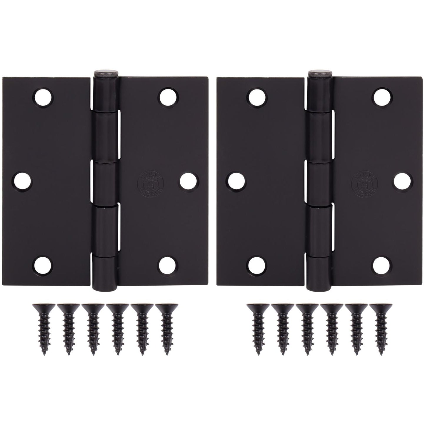 Stone Harbor Hardware 3-1/2" Door Hinges, Square Corner, Oil-Rubbed Bronze, 2-Pack