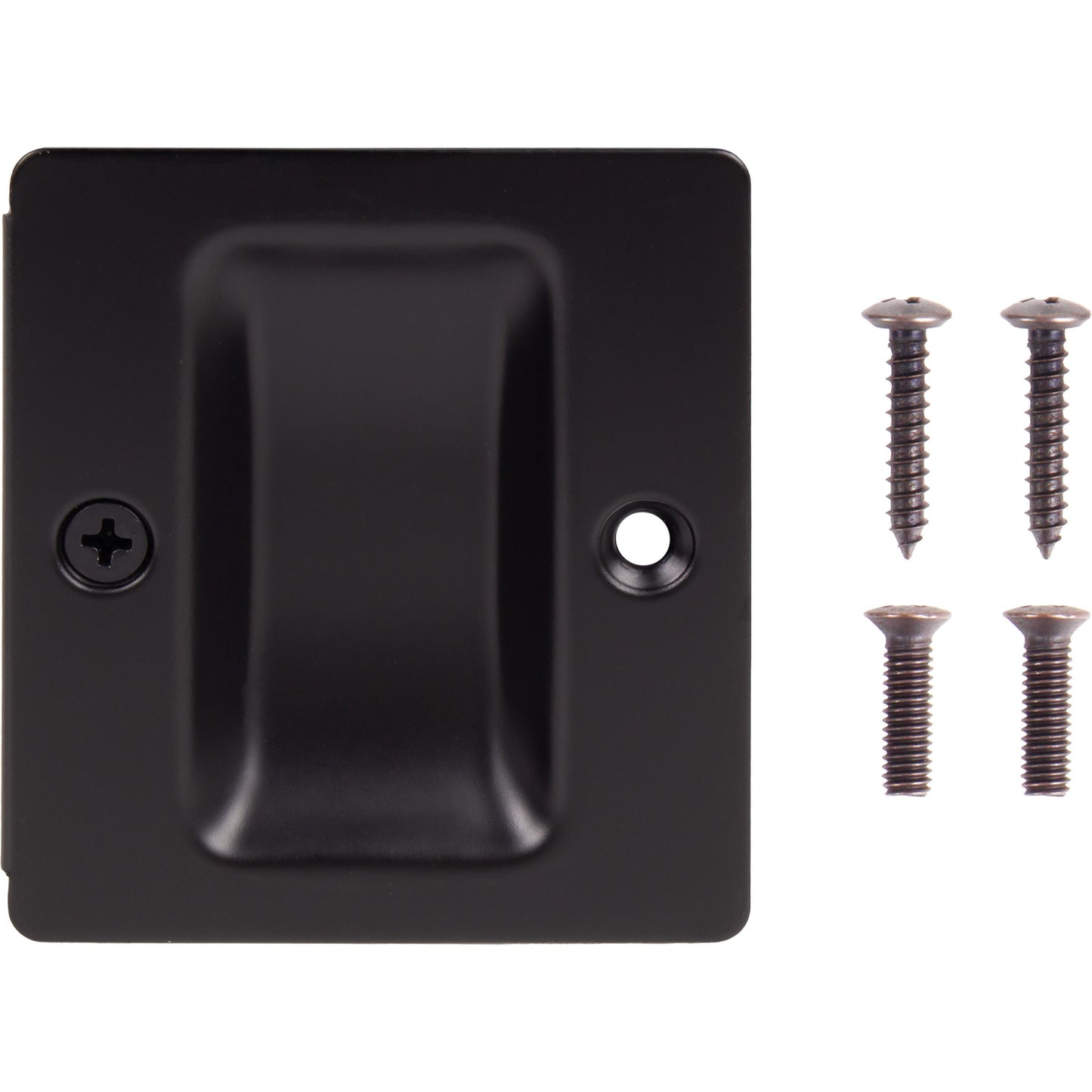 Stone Harbor Hardware Premium Square Pocket Door Lock, Passage Function, Matte Black