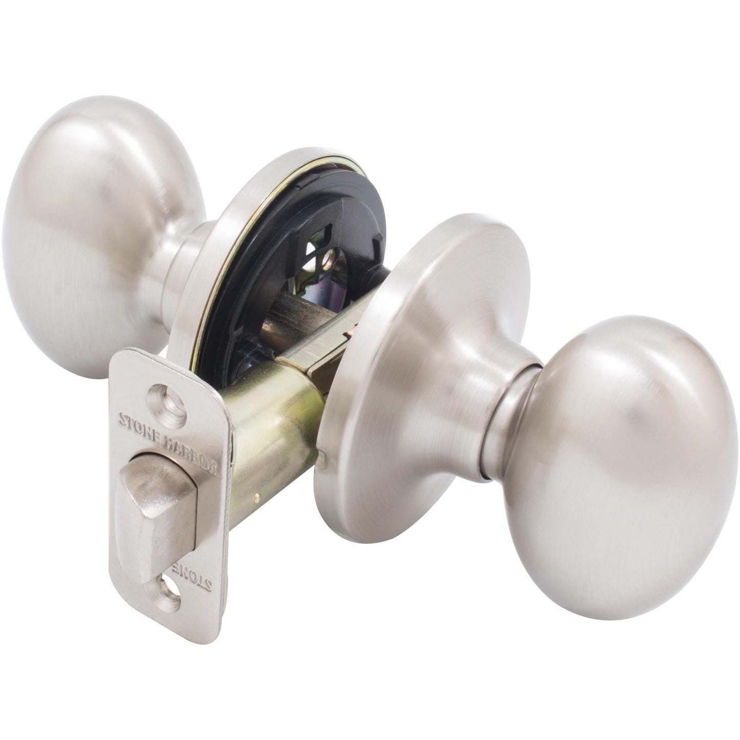 Stone Harbor Hardware Springhill Door Knob, Passage (Hall/Closet) Latch, Satin Nickel