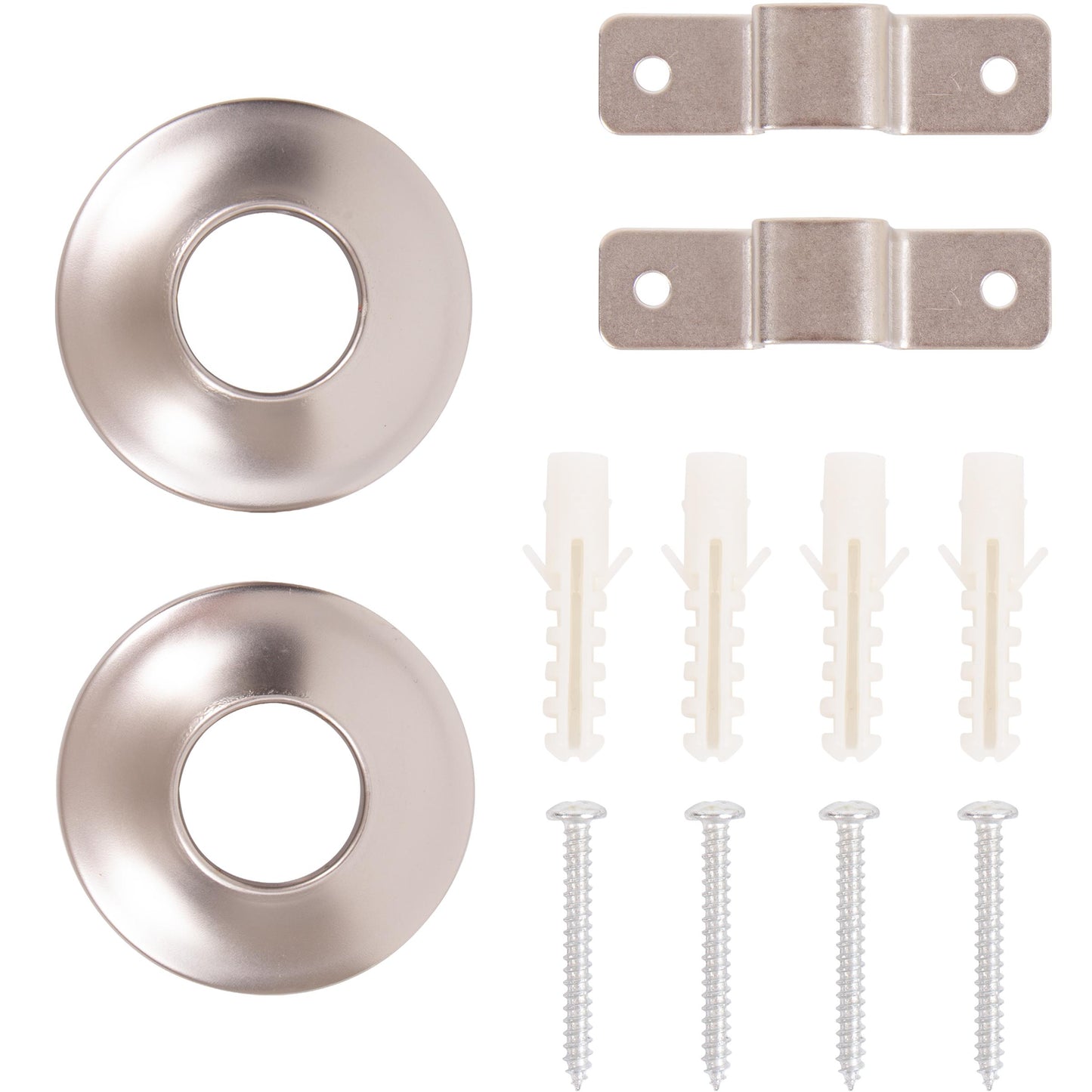 Stone Harbor Hardware Flanges for Straight Shower Rods, Concealed Screws, Satin Nickel