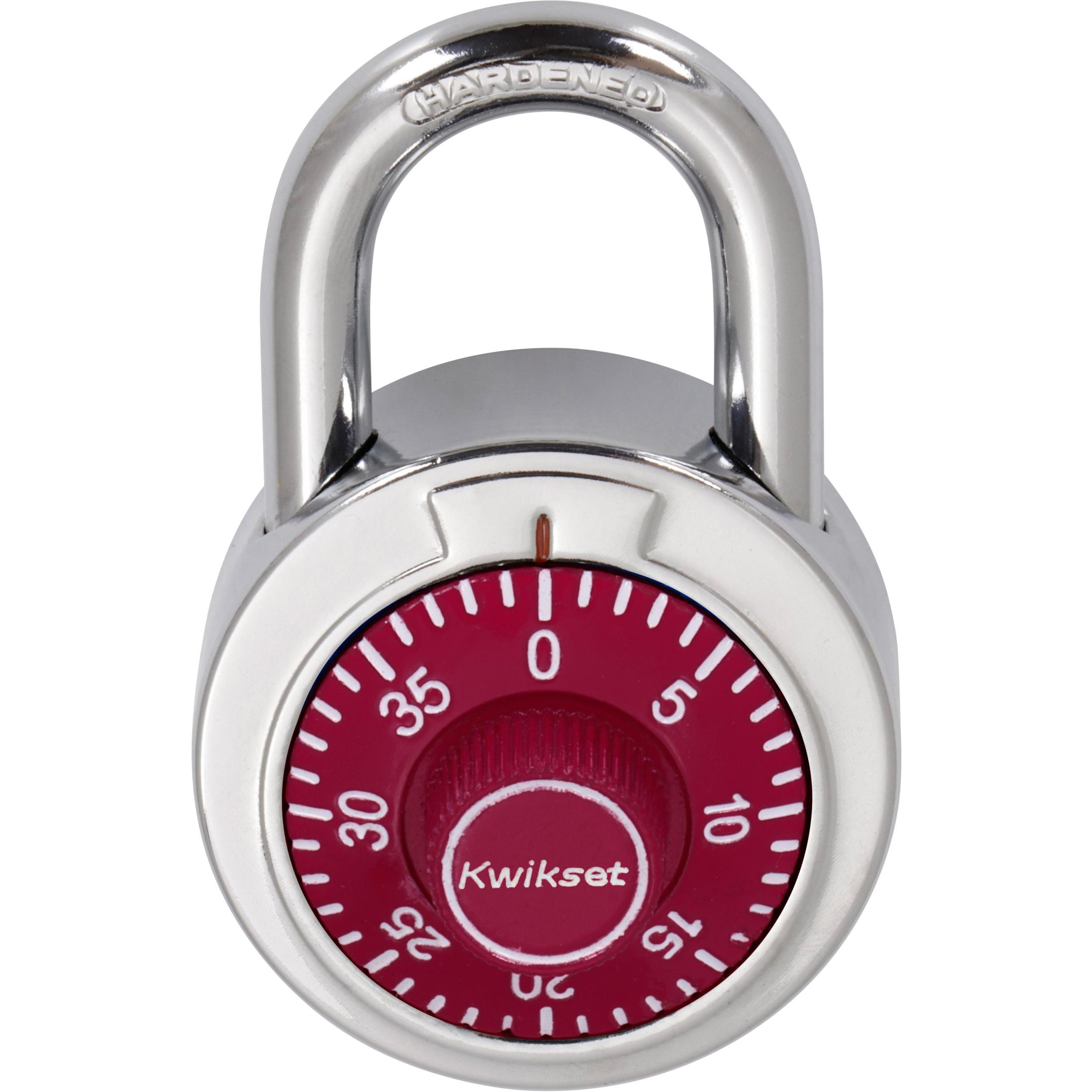 Kwikset 2" Combination Dial Padlock with 13/16" Shackle, Red