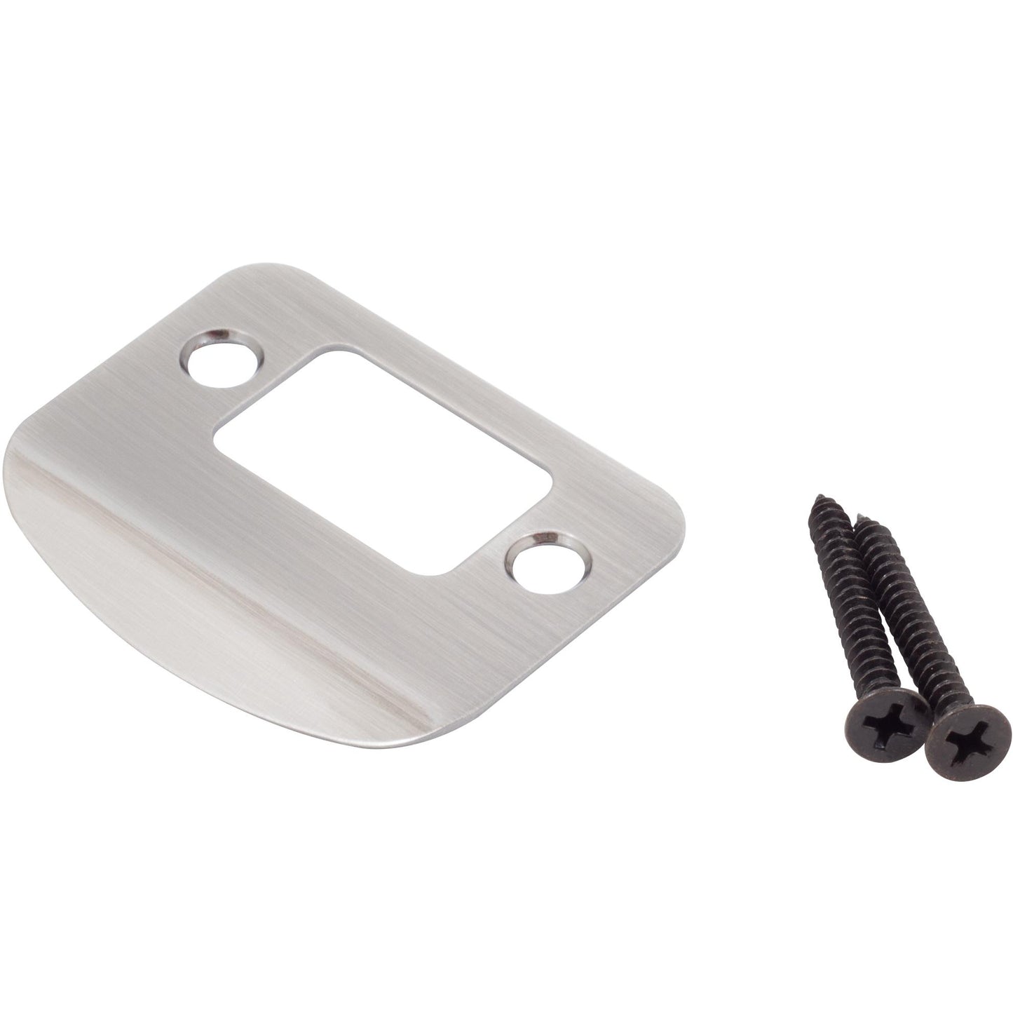 Stone Harbor Hardware Full Lip Round Corner Deadbolt Strike Plate, 2-1/4 Inches, 1-5/8" Center-to-Center, Antique Nickel