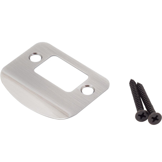 Stone Harbor Hardware Full Lip Round Corner Deadbolt Strike Plate, 2-1/4 Inches, 1-5/8" Center-to-Center, Antique Nickel