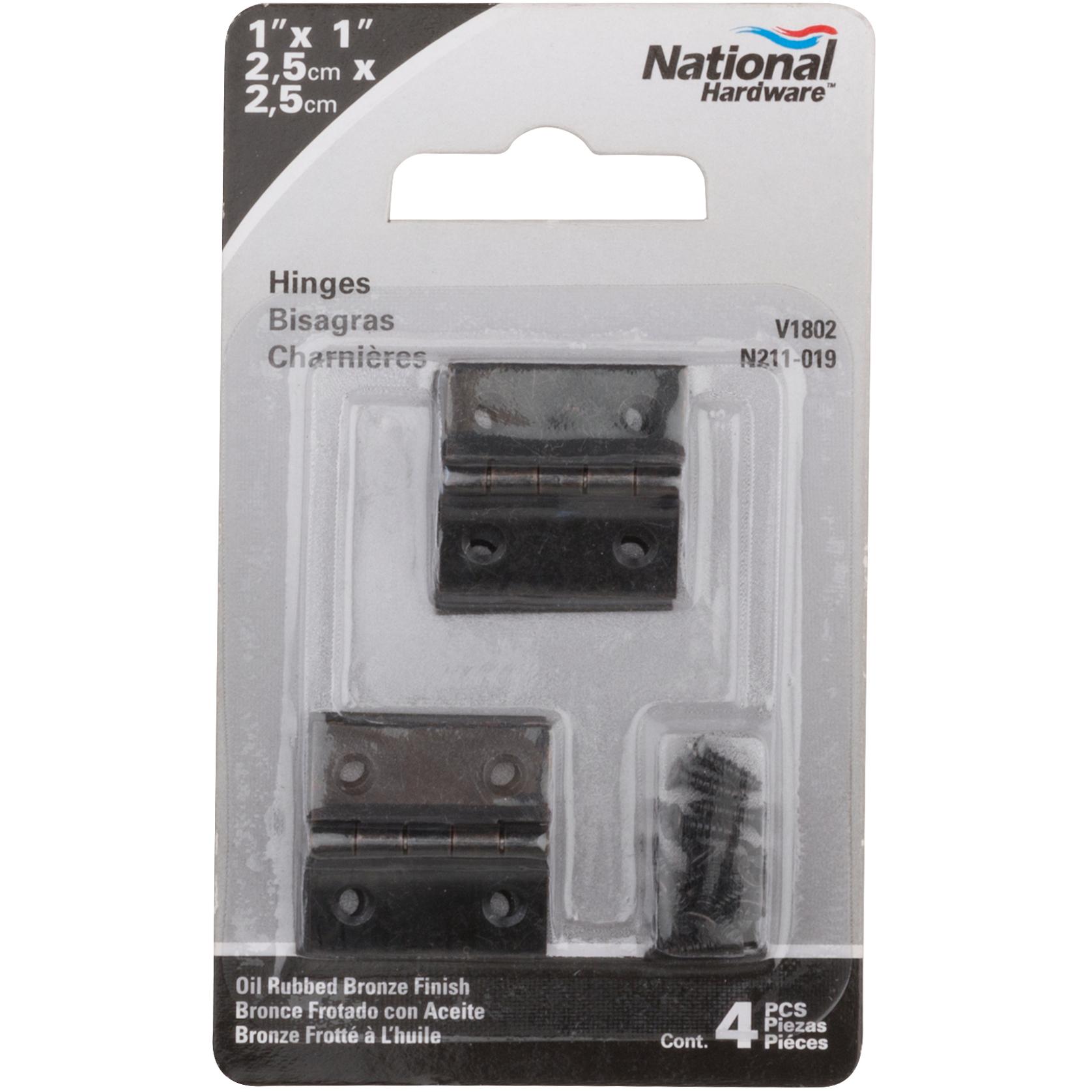 National Hardware - V1802 1" Hinge 4/pk - Oil-Rubbed Bronze