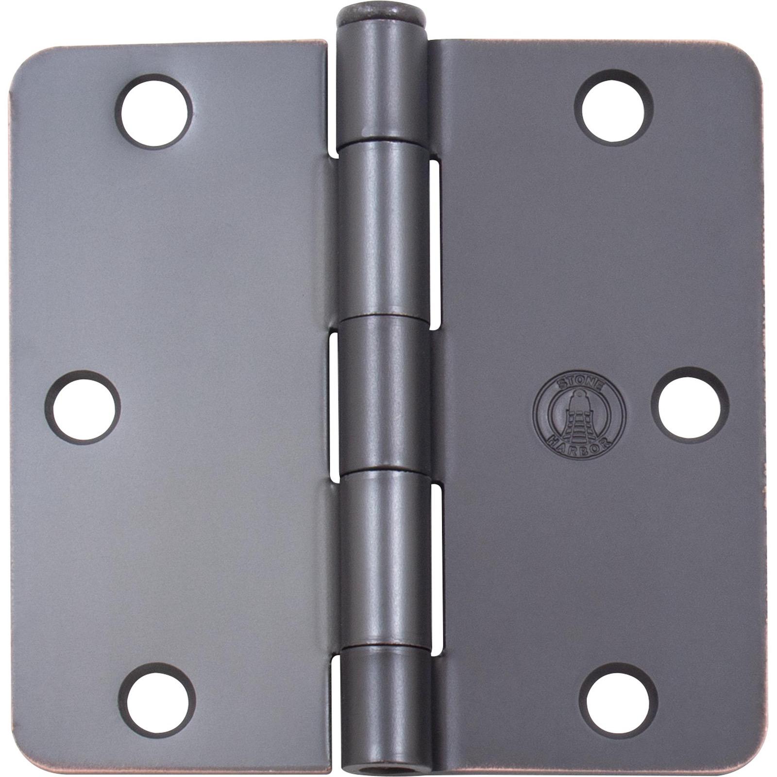 Stone Harbor Hardware Standard Hinge, 3-1/2 Inches, 1/4" Radius Corner, Bulk Pack (100 Each), Vintage Bronze