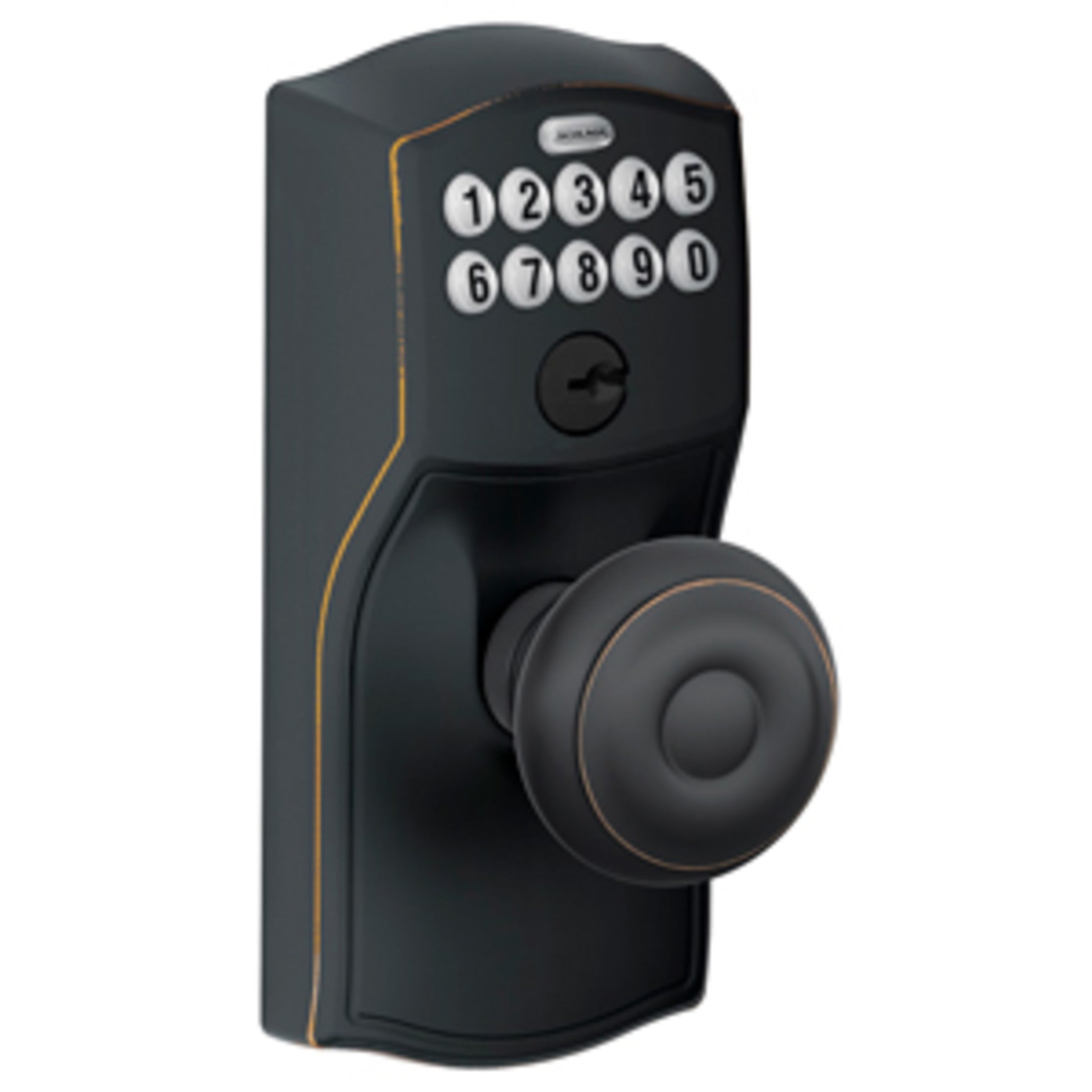 FE595CAM716GEO 16-086 10-027 Georgian / Camelot Keypad Knob - Aged Bronze