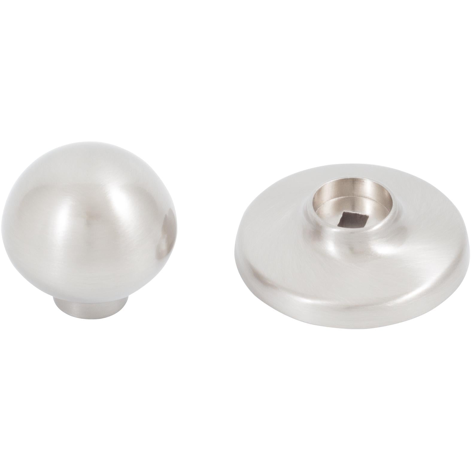 Stone Harbor Hardware Die-Cast Round Bi-Fold Door Knob, 1-1/4 Inches with 1-3/4" Backplate, Satin Nickel