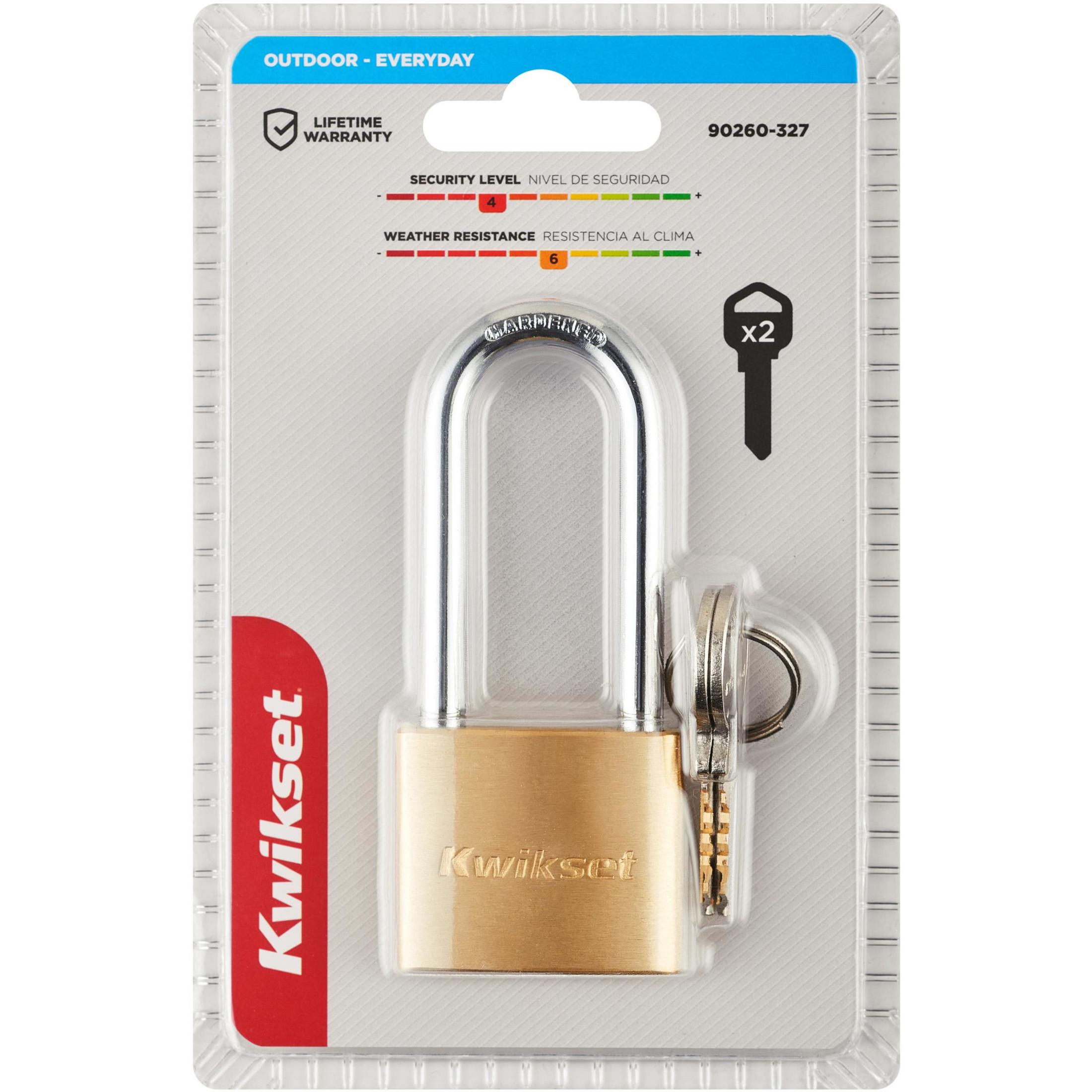 Kwikset 1-9/16" Brass Padlock with 2" Shackle
