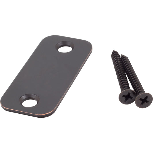 Stone Harbor Hardware Round Corner Blank Strike Plate, 1" x 2-1/4", Vintage Bronze