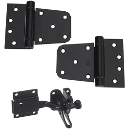 National Hardware - DPV879 Spring Gate Kit 2 Hinges and 1 Latch - Black