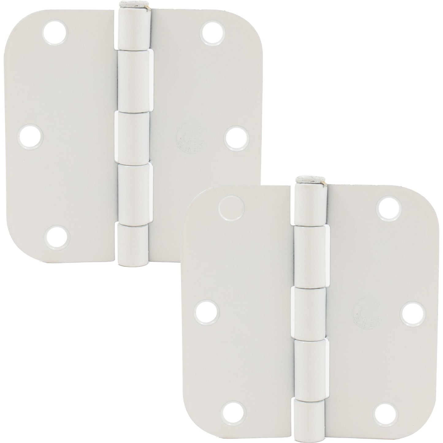 Stone Harbor Hardware 3-1/2" Door Hinges, 5/8" Radius Corner, White, 2-Pack