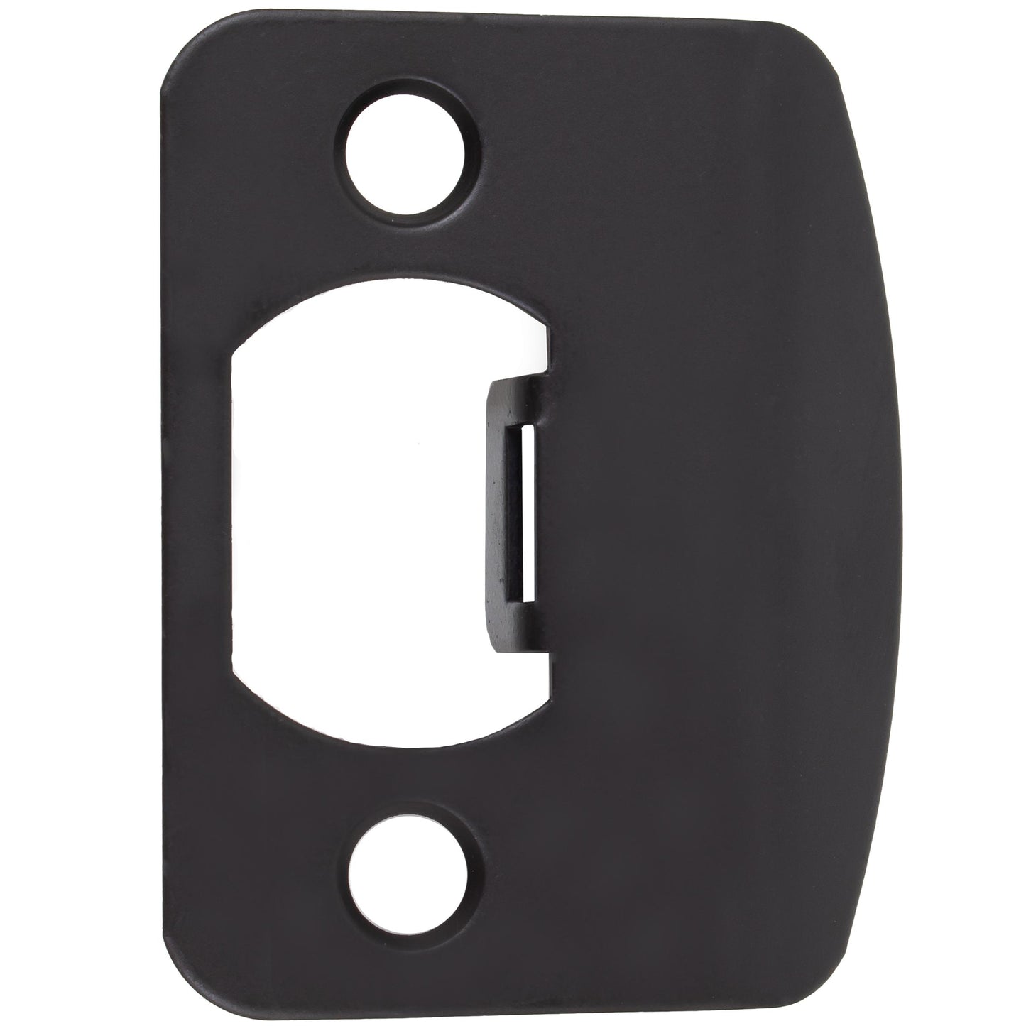 Stone Harbor Hardware Full Lip 1/4" Round Corner Strike Plate, 2-1/4 Inches, 1-5/8" Center-to-Center, Matte Black