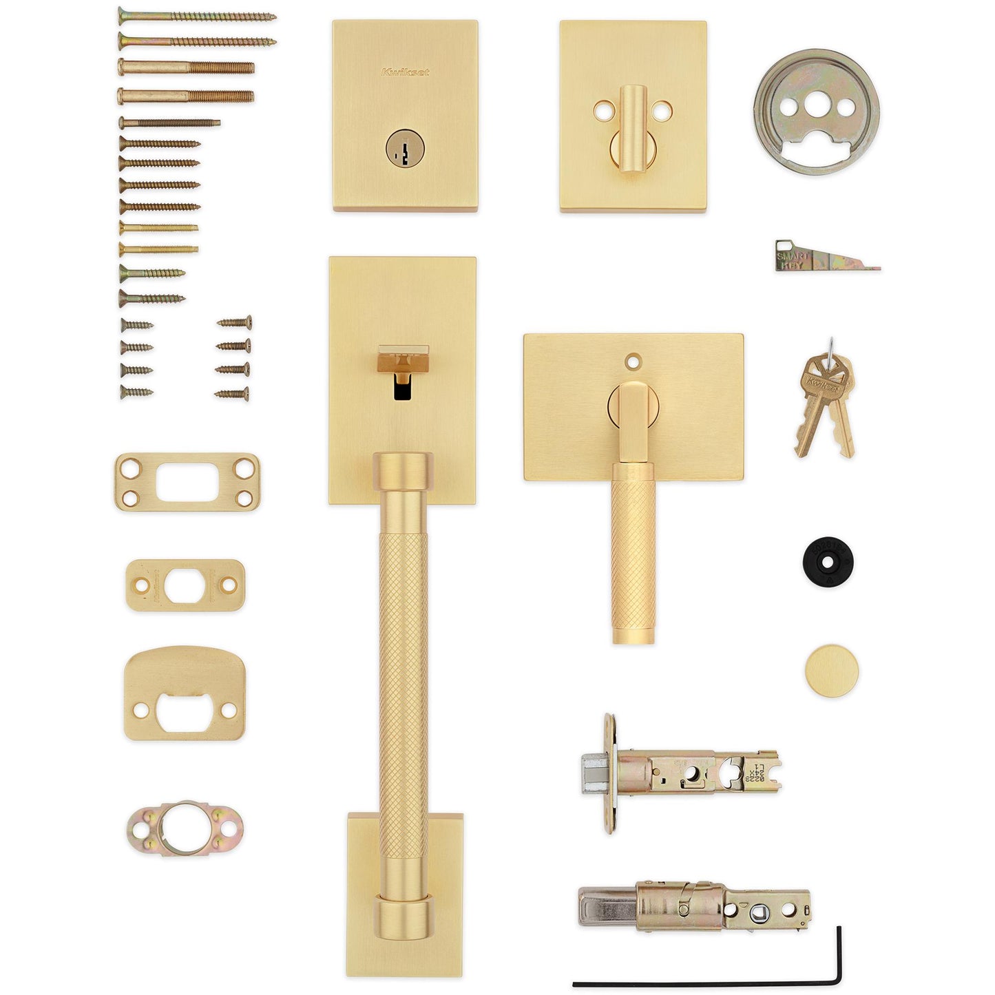818PVH LIP 4 SMT 6AL STRKP Prava Handleset for 971 Trims - Satin Brass