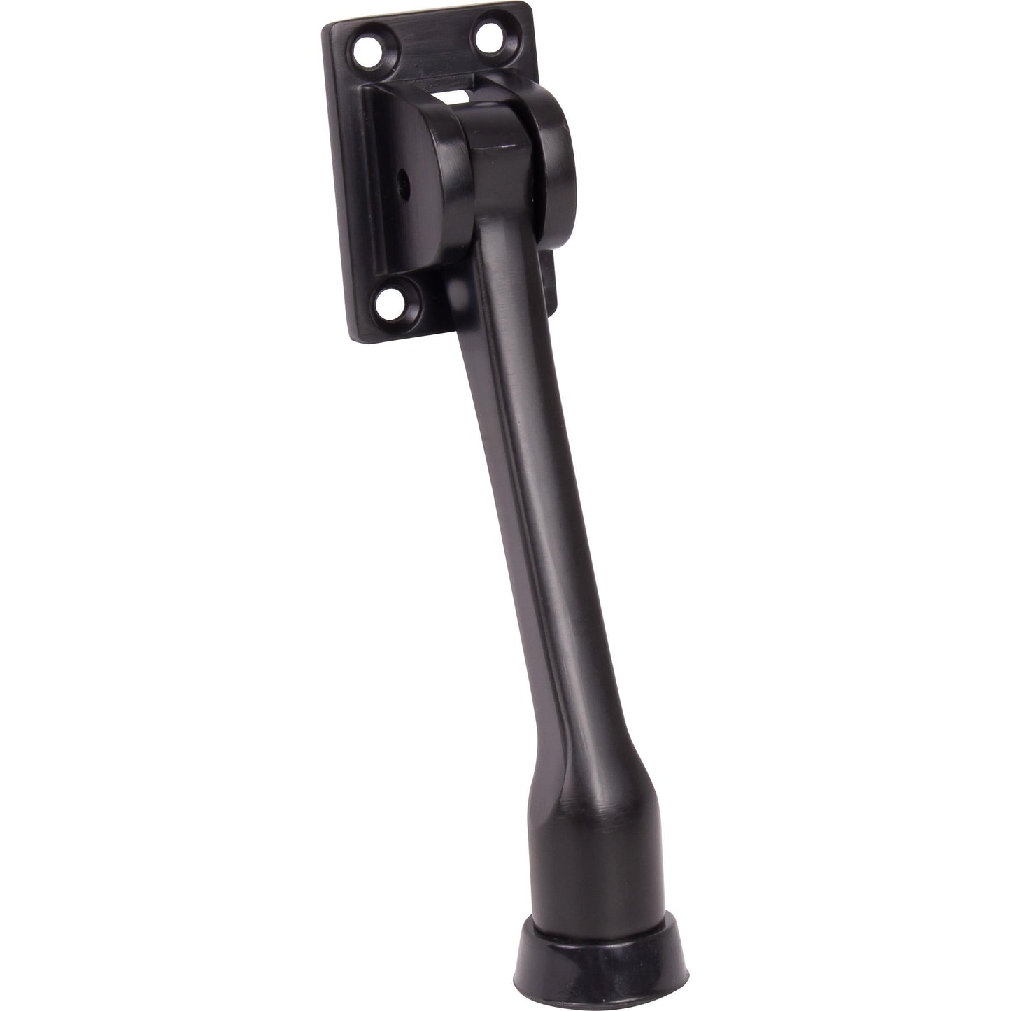 Stone Harbor Hardware Heavy-Duty Kick-Down Holder with 4 Screws, 4 Inches, Matte Black