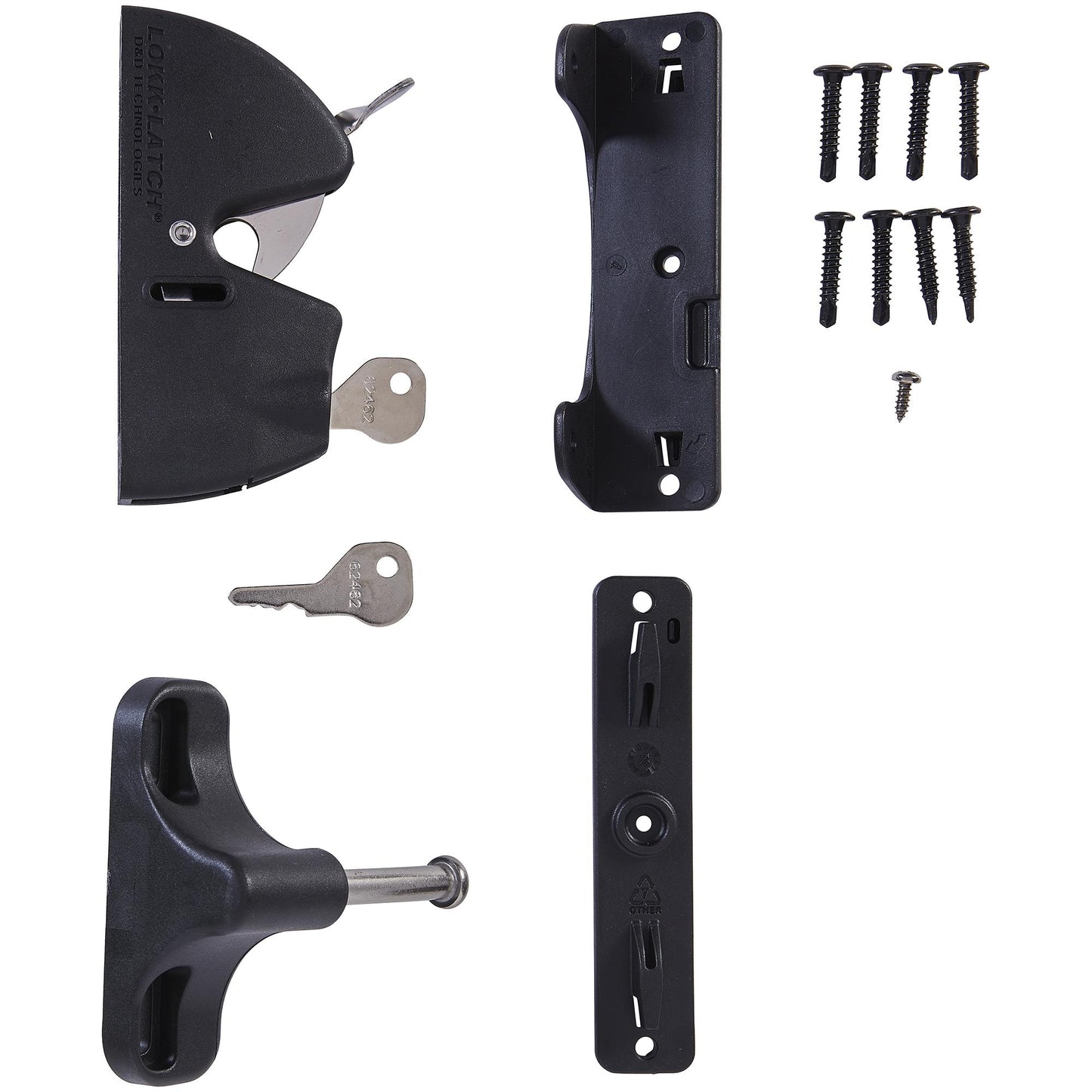 V6201 4-9/16" Automatic Gate Latch - Black