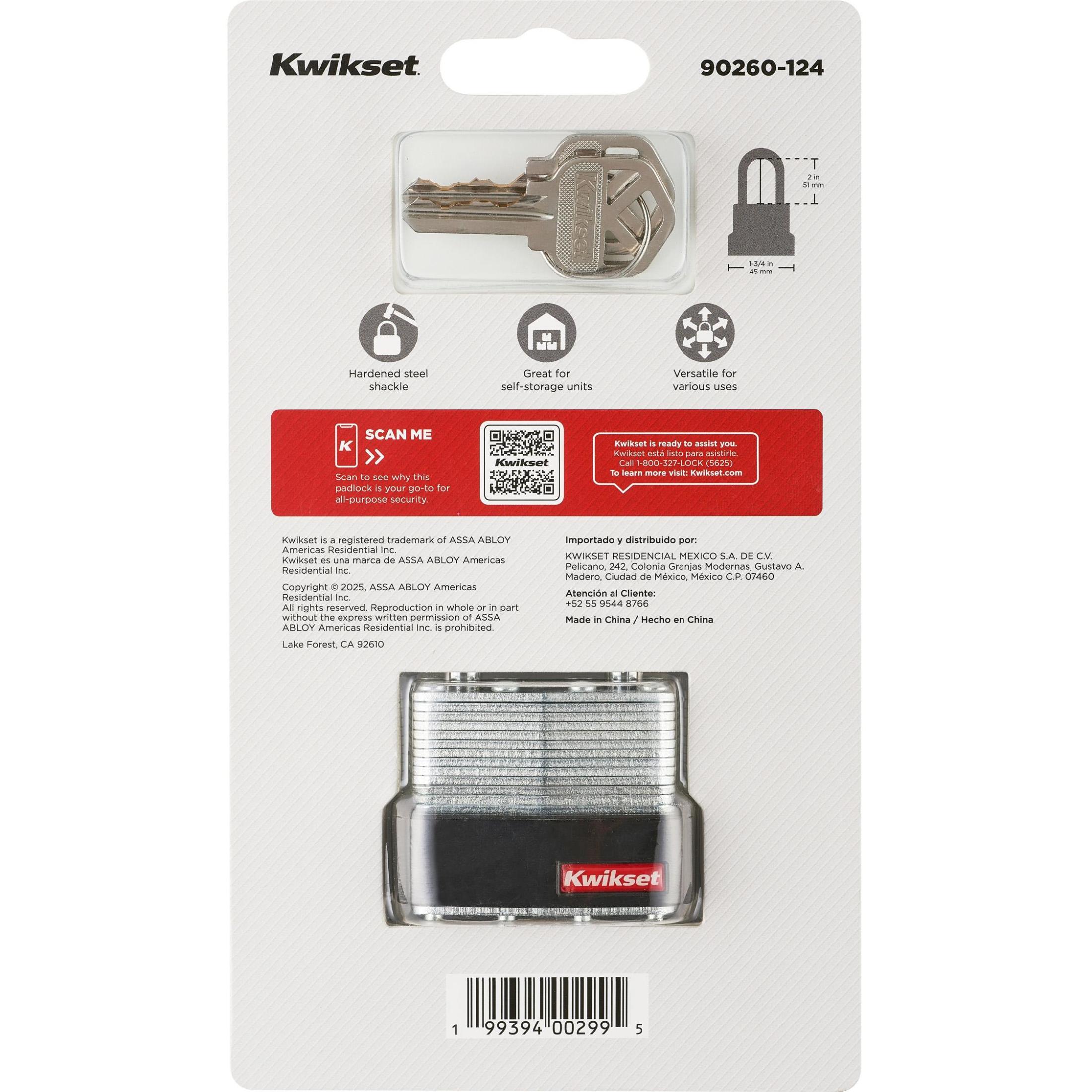 Kwikset 1-3/4" Laminated Padlock with 2" Shackle