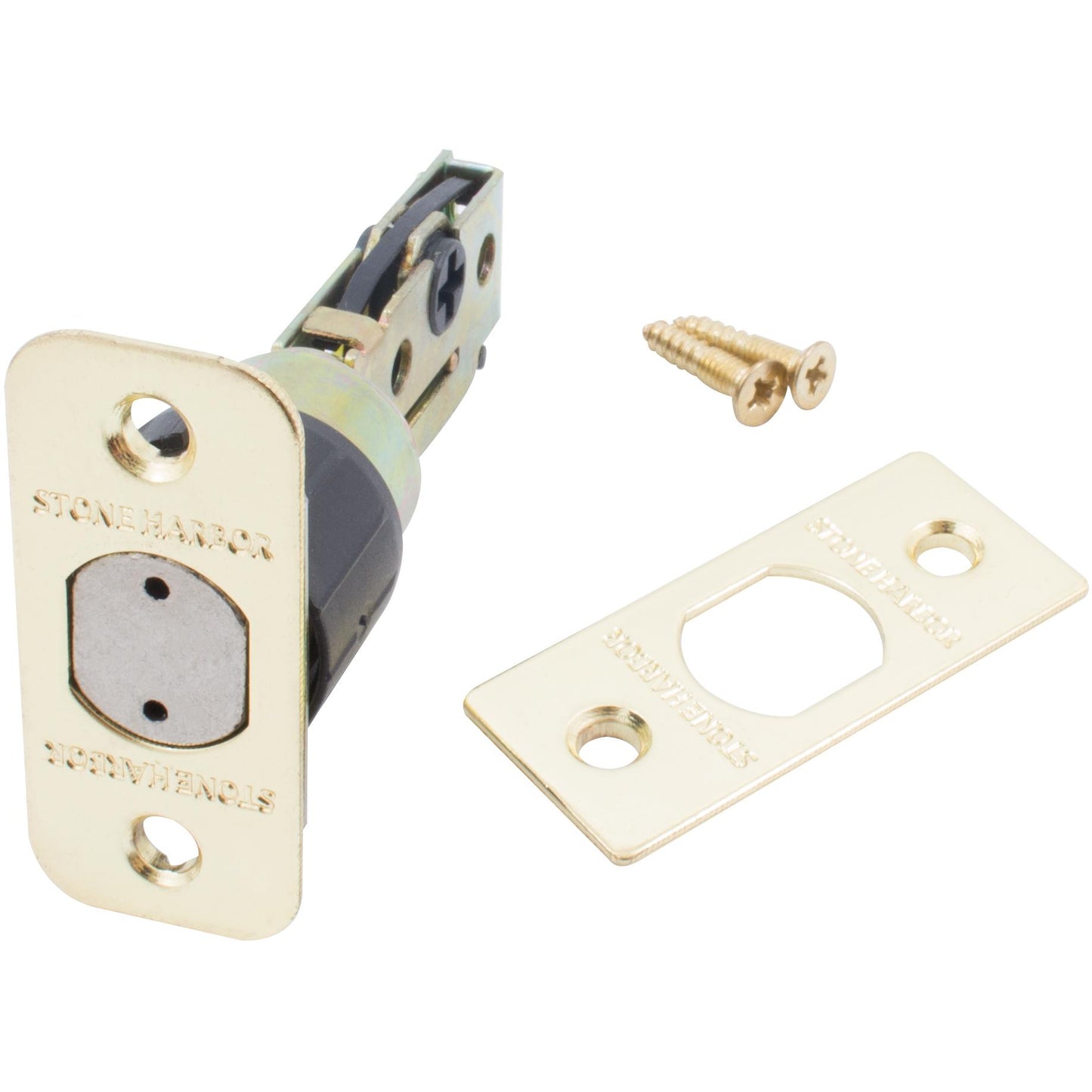 Stone Harbor Hardware Four-Way Adjustable Latch for Deadbolts, Polished Brass